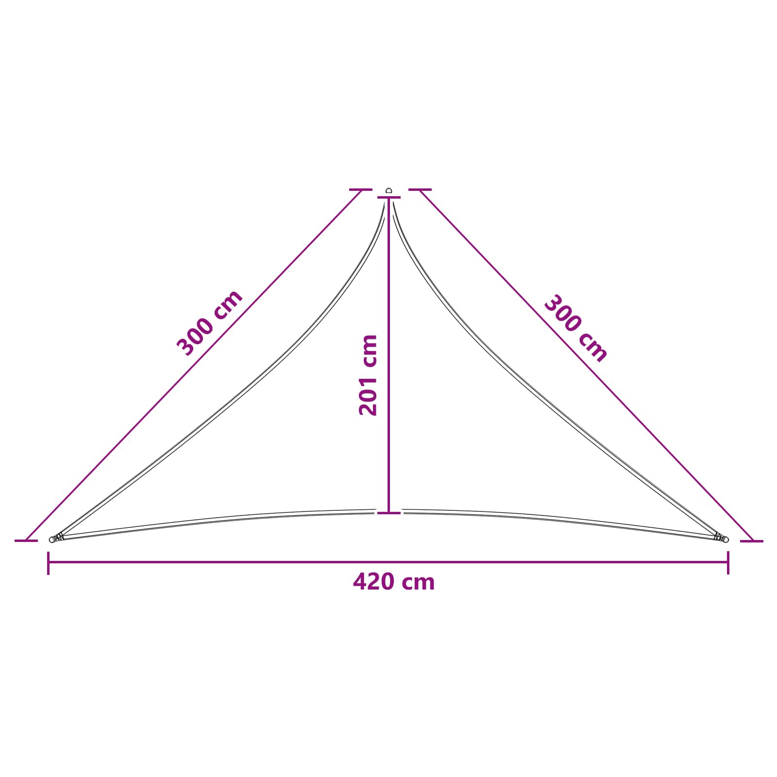 Jedrilica za sunčevu sjenu Antracit i bijelo 3 x 3 x 4,2 m HDPE