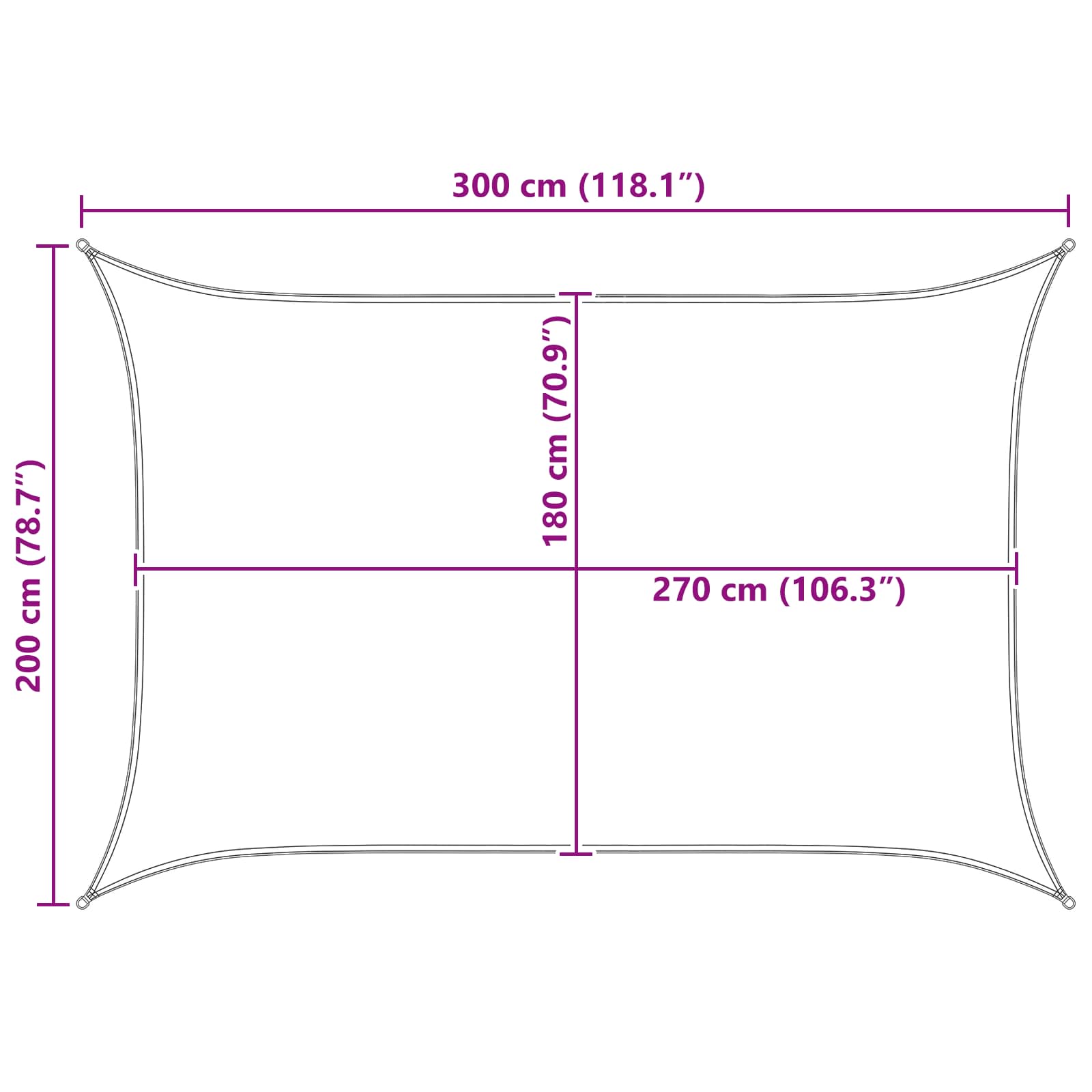 Jedrilica za sunčevu sjenu Plava i bijela 2 x 3 m HDPE