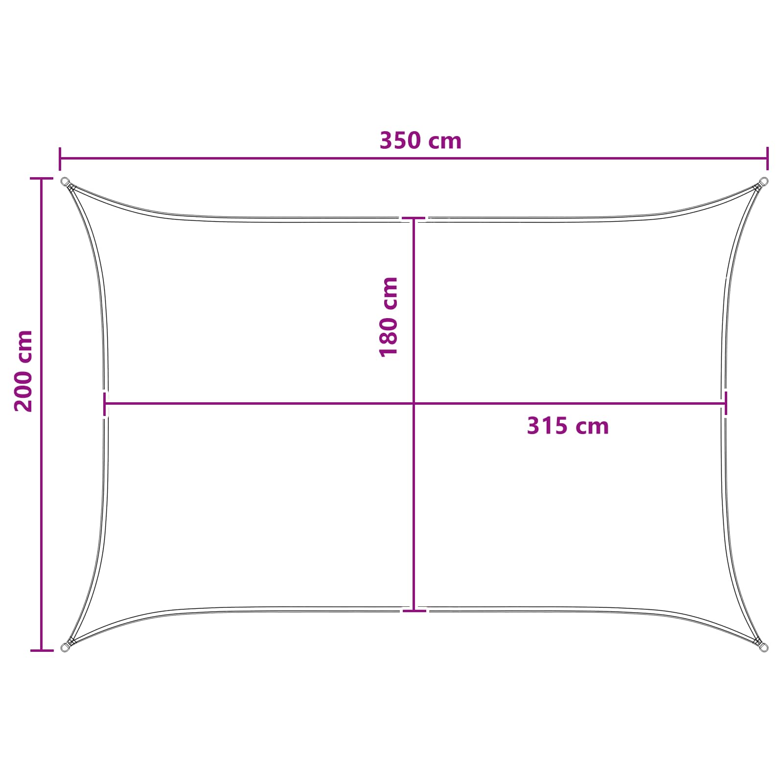 Jedrilica za sunčevu sjenu Plava i bijela 2 x 3,5 m HDPE