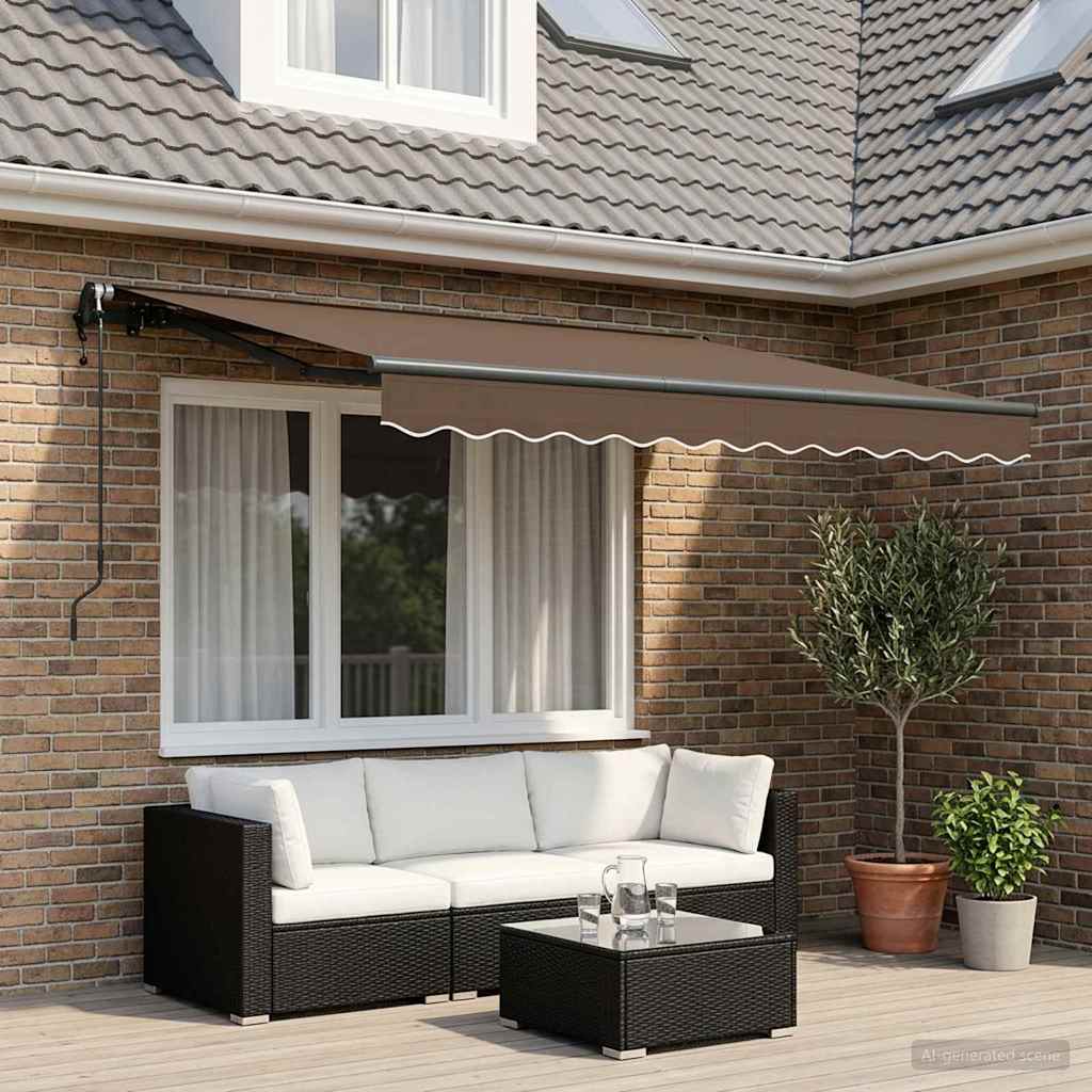 Povlačivi tende Sivosmeđa 350 x 250 cm Tkanina i Aluminij