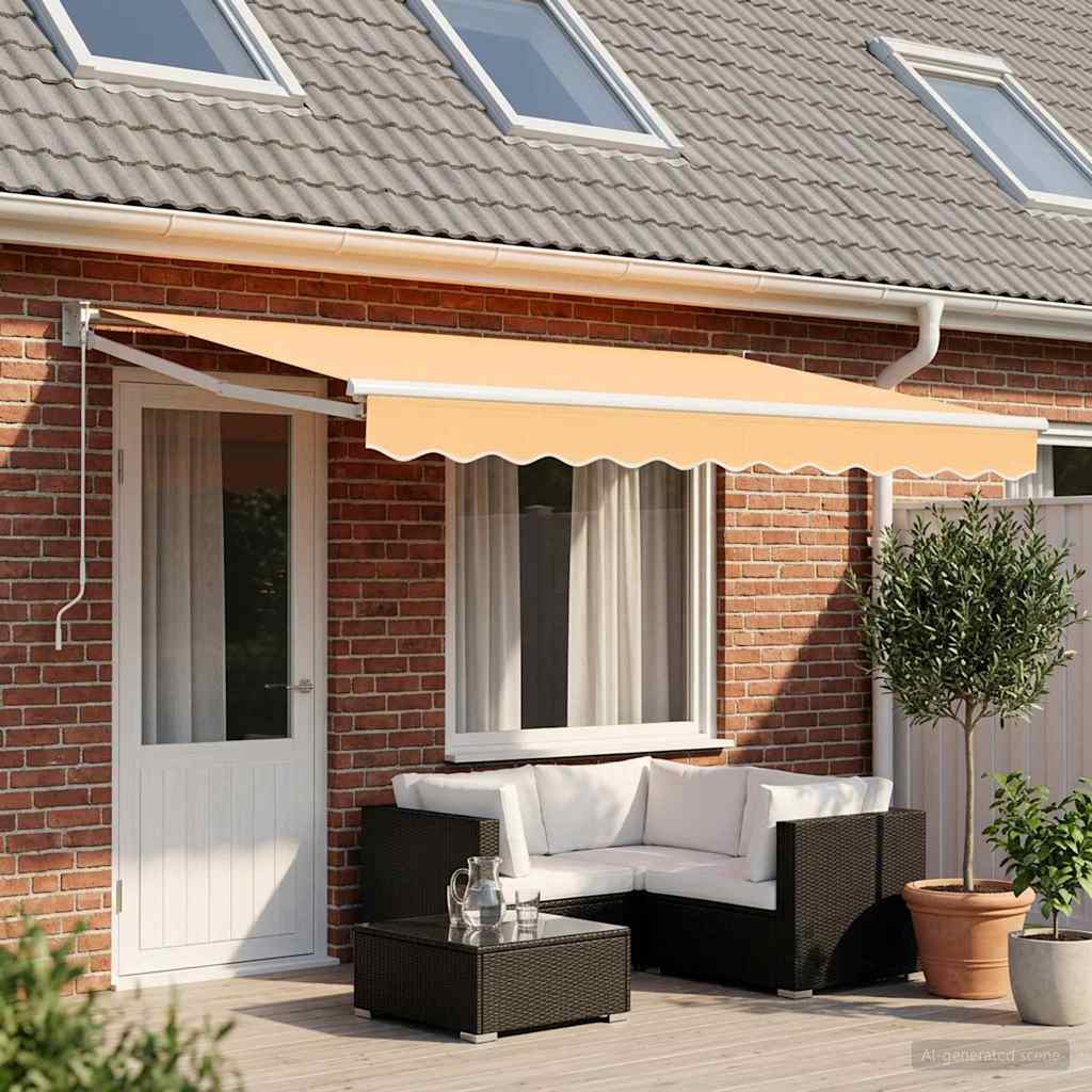 Povlačivi tende Pijesak 4 × 3 m 100% Poliester i Aluminij