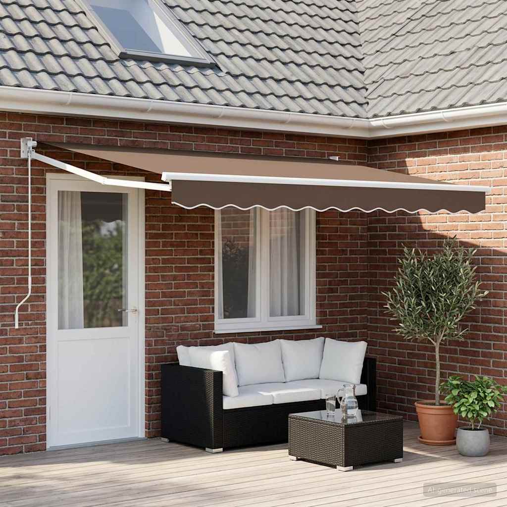 Povlačivi tende Sivosmeđa 4 × 3 m 100% Poliester i Aluminij