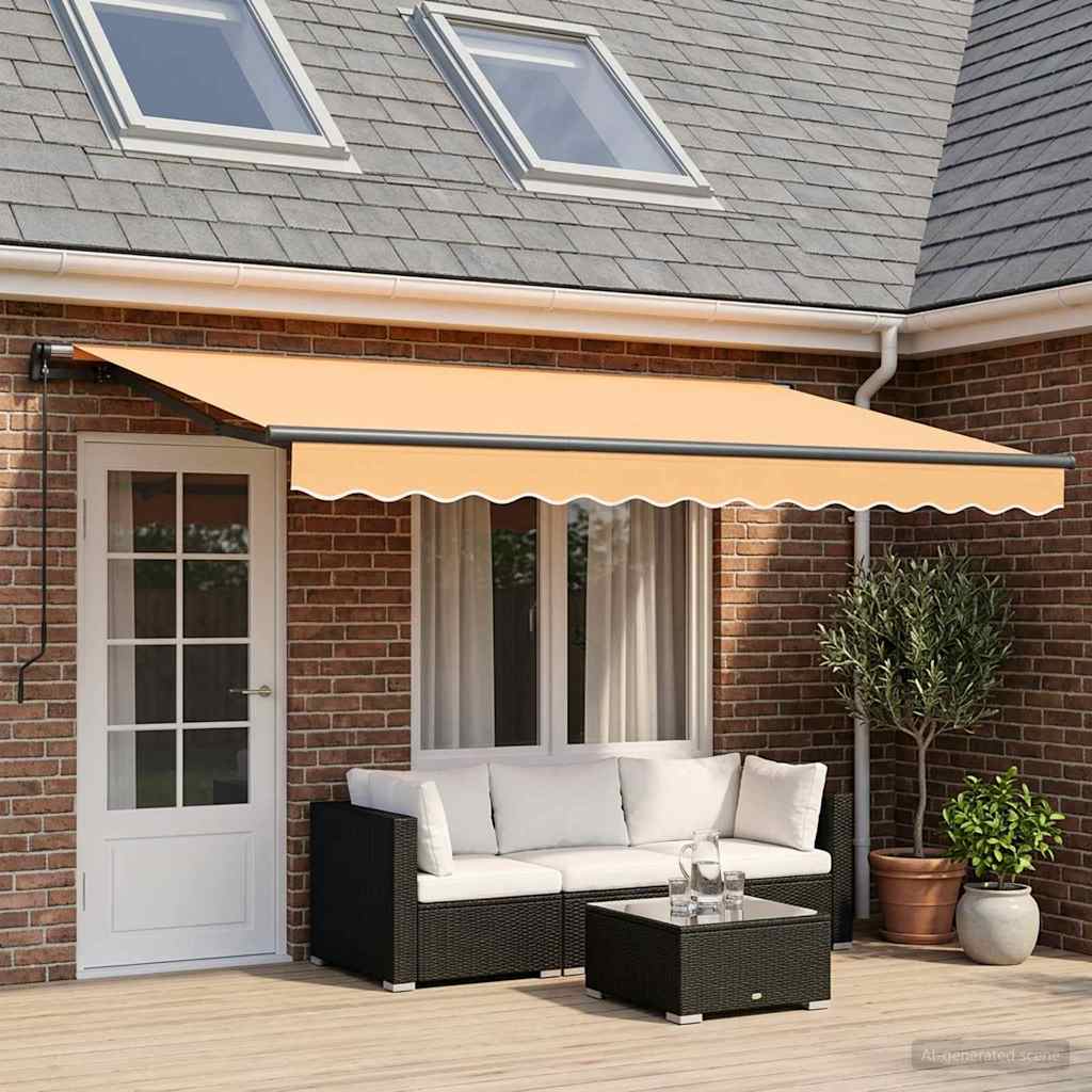 Povlačivi tende Pijesak 450 × 350 cm Poliester i aluminij