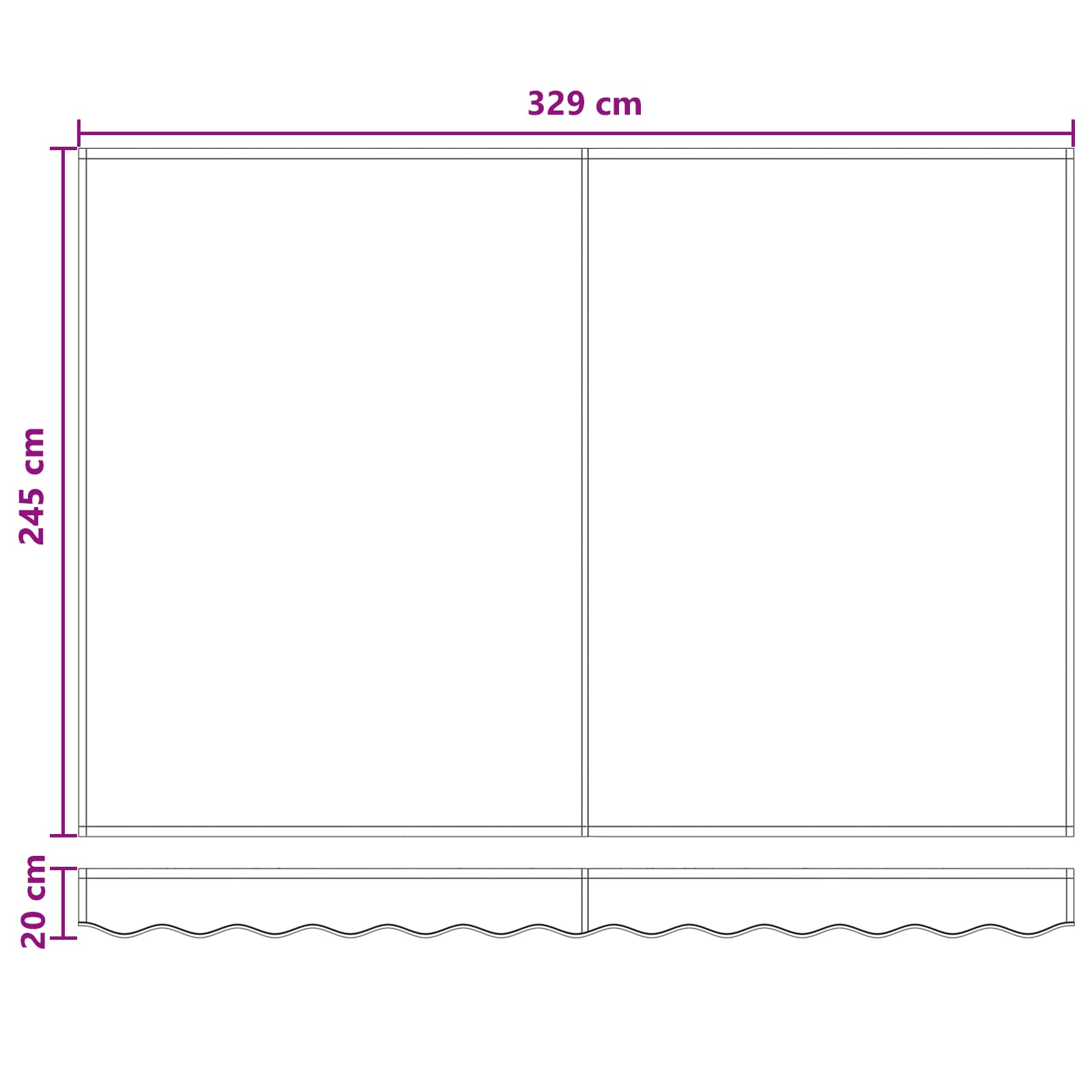 Povlačivi tende Sivosmeđa 350 x 250 cm Platno i Aluminij