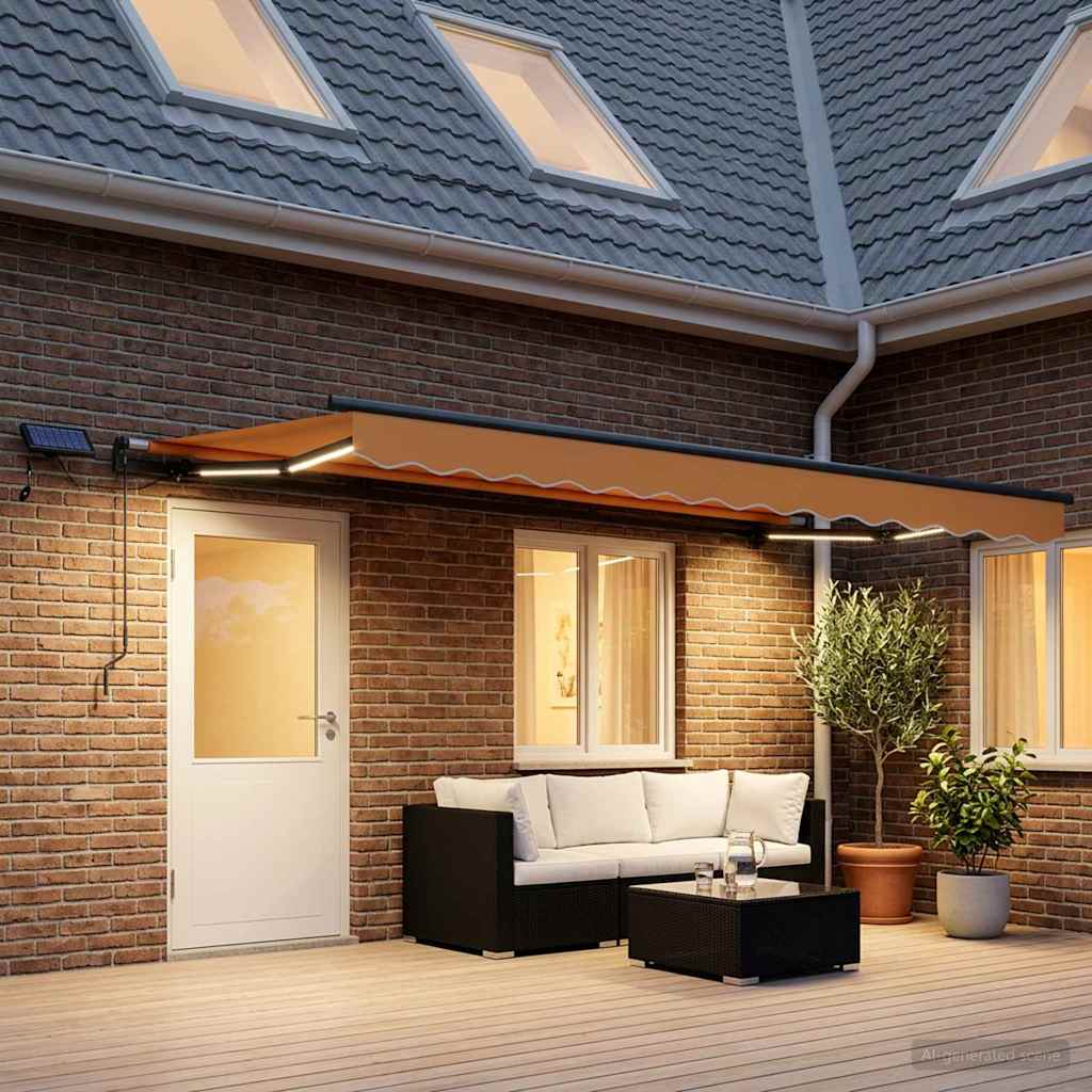 Povlačivi tende Pijesak 450 × 300 cm Tkanina i Aluminij