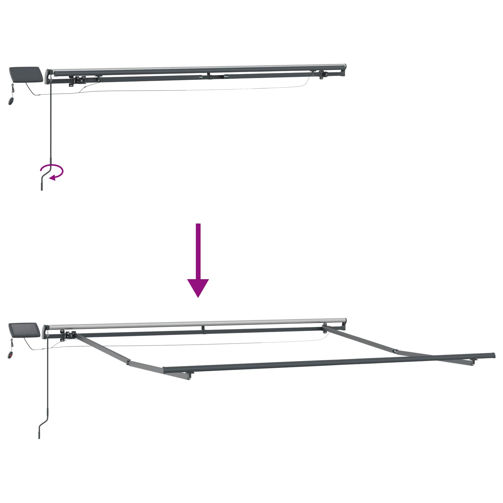 Povlačivi tende Sivosmeđa 400 × 300 cm Tkanina i Aluminij