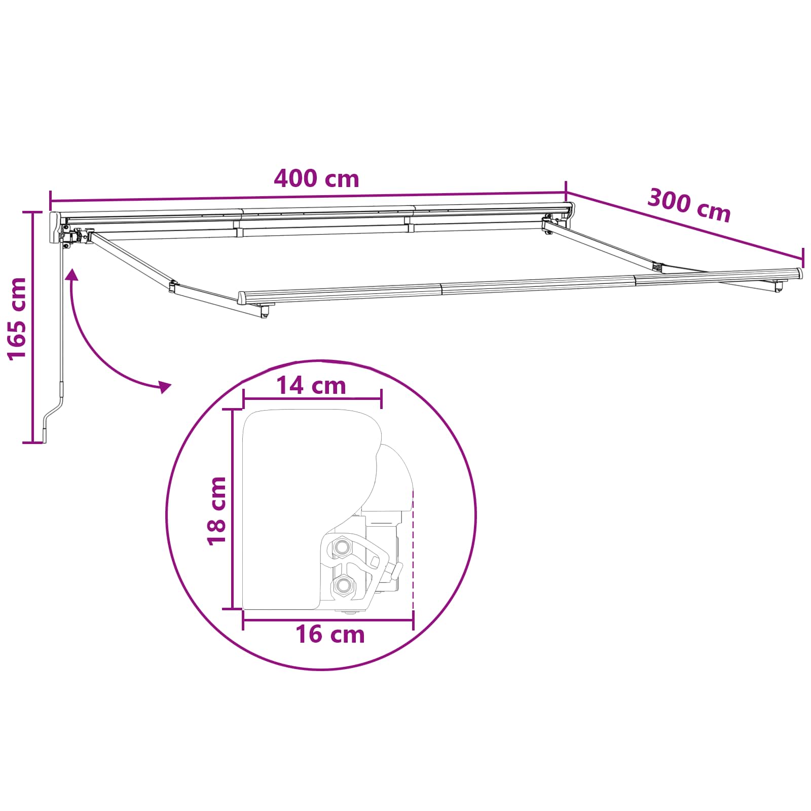 Ručno sklopiva tenda Pijesak 4 × 3 m Poliester i aluminij