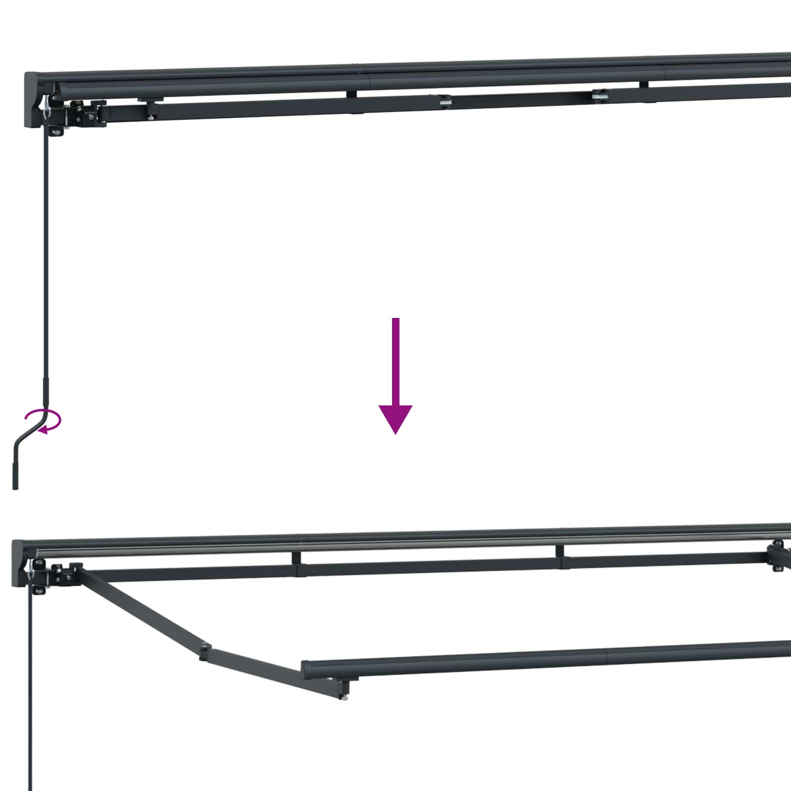 Povlačivi tende Pijesak 4 × 3 m Poliester i aluminij