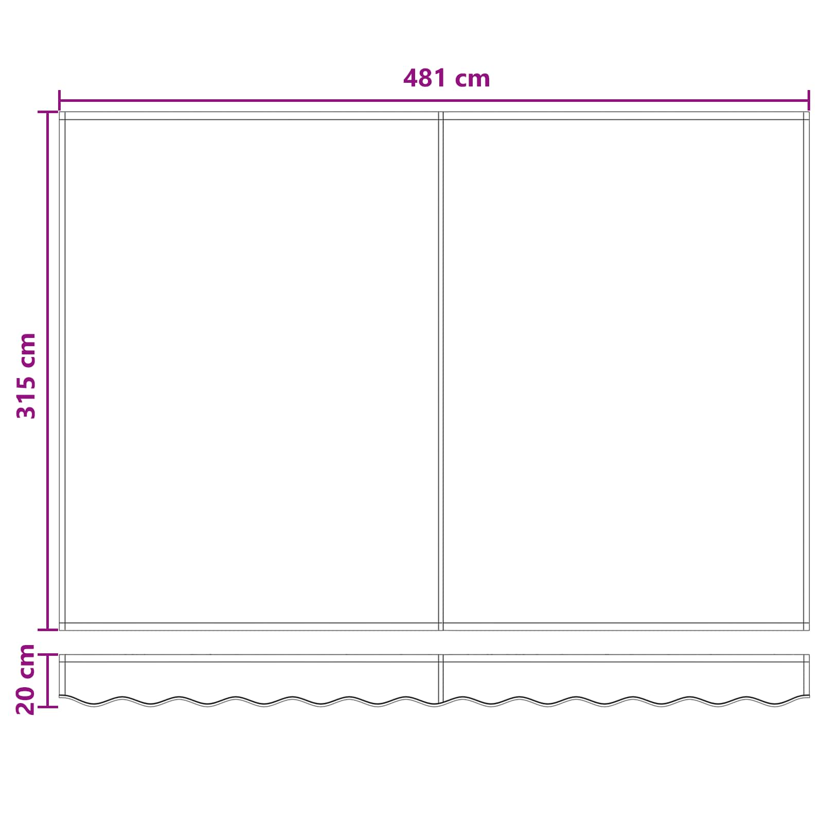 Povlačivi tende Pijesak 5 x 3 m 100% Poliester i Aluminij