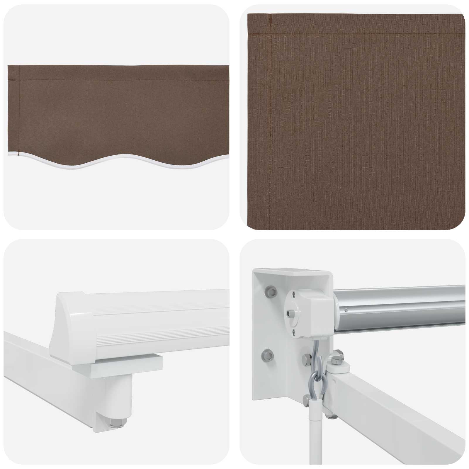 Povlačivi tende Sivosmeđa 5 x 3 m 100% Poliester i Aluminij