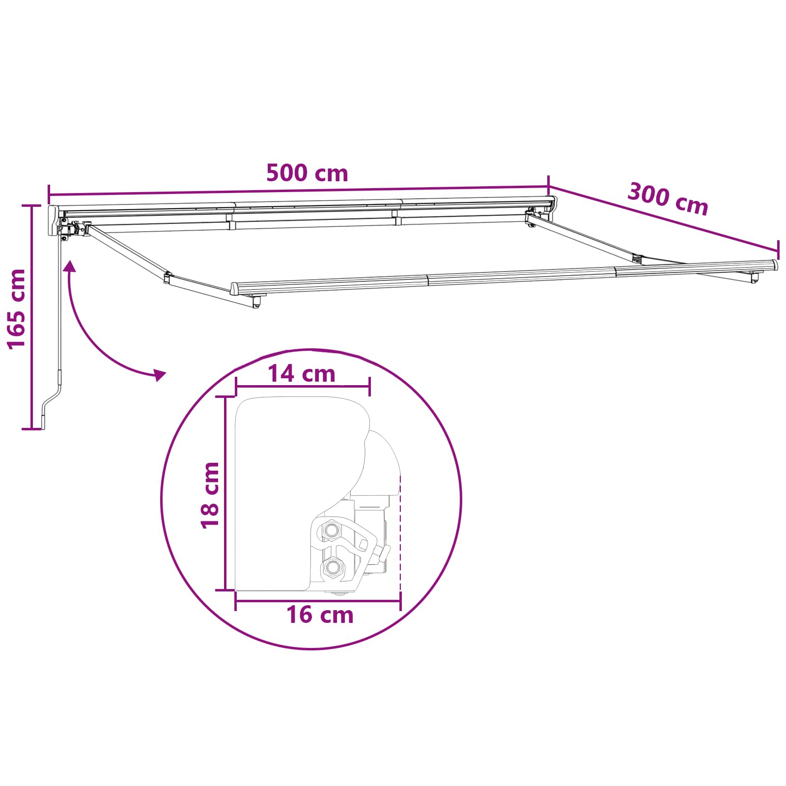 Ručno sklopiva tenda Sivosmeđa 5 x 3 m Poliester i aluminij
