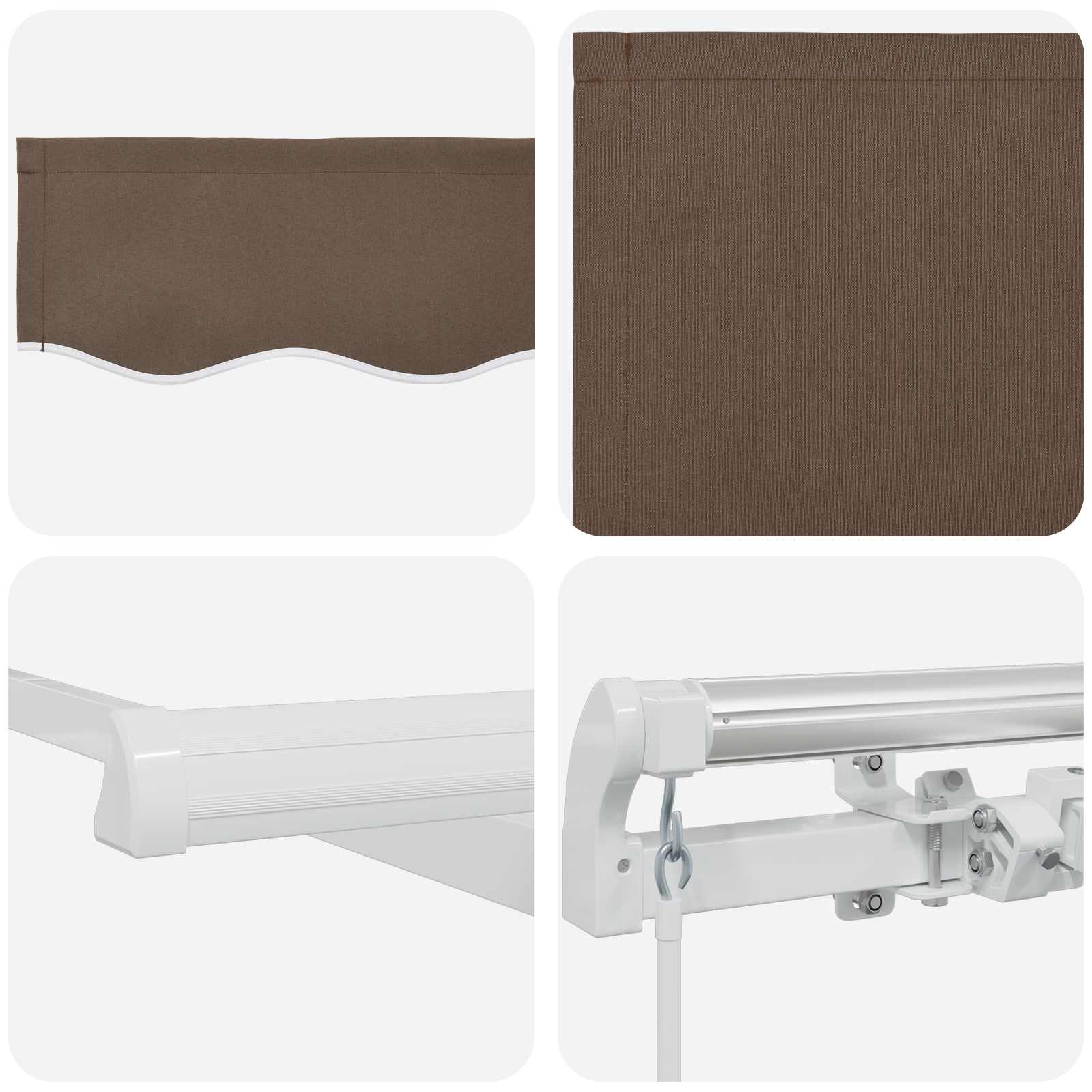 Povlačivi tende Sivosmeđa 500 × 350 cm Poliester i aluminij