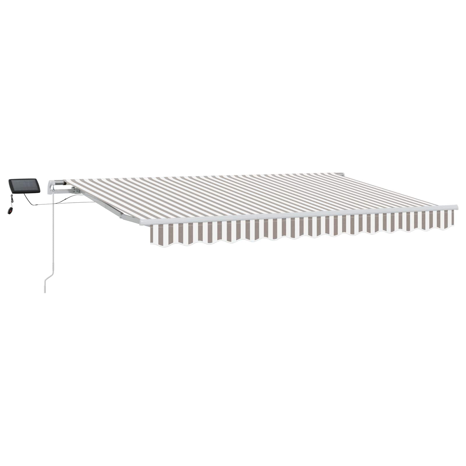 Povlačivi tende Svijetlo siva i bijela. 500 × 350 cm