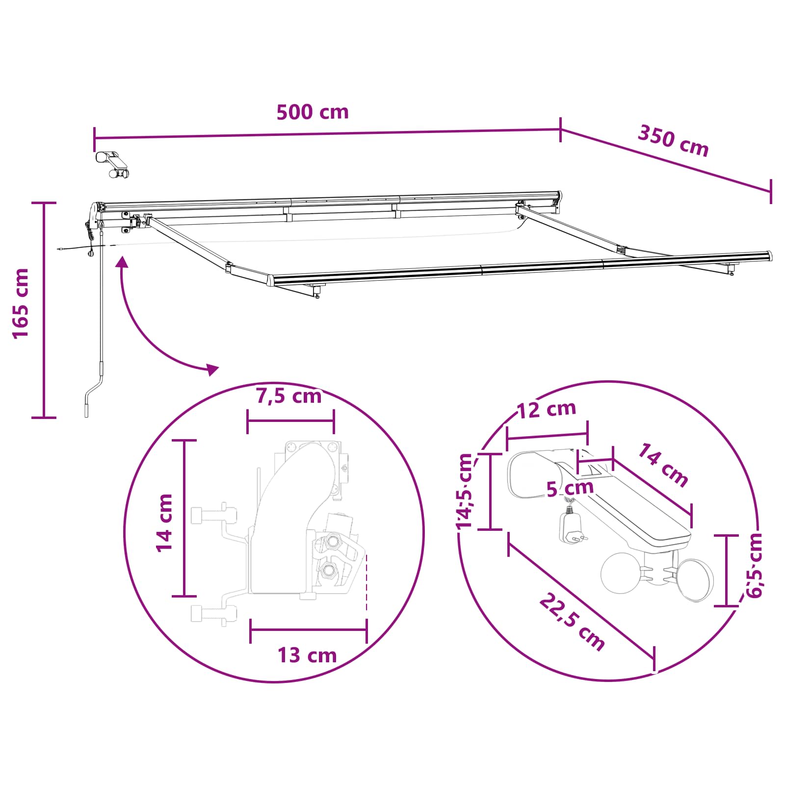 Tkanina za tende Pijesak 500 × 350 cm Poliester