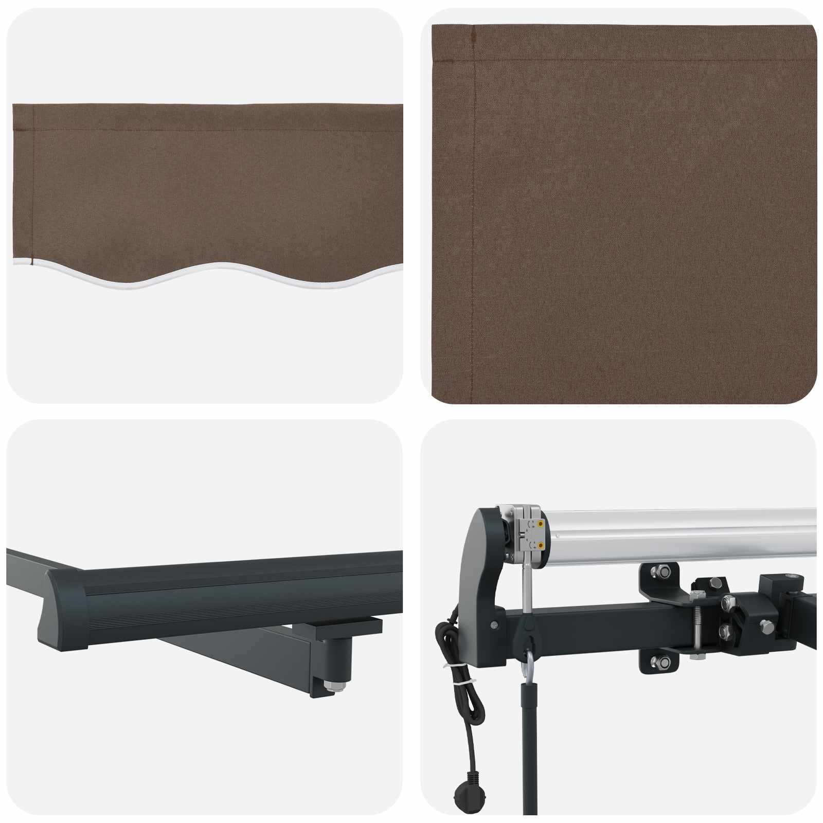 Povlačivi tende Sivosmeđa 500 × 350 cm Tkanina i Aluminij