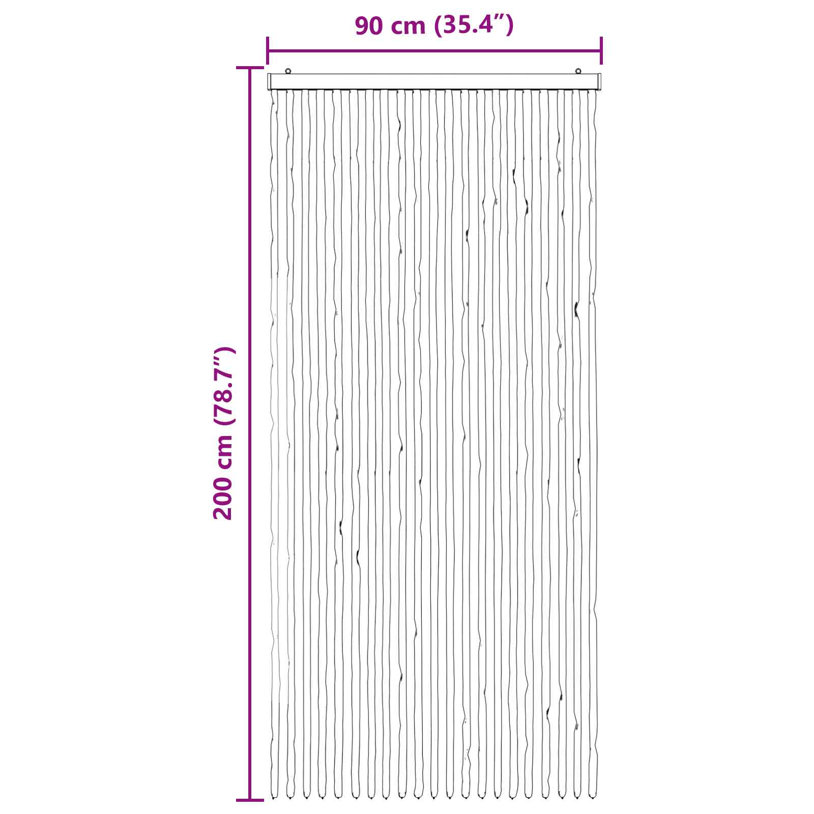 Zavjesa protiv insekata Chenille Siva i crna 90 x 200 cm
