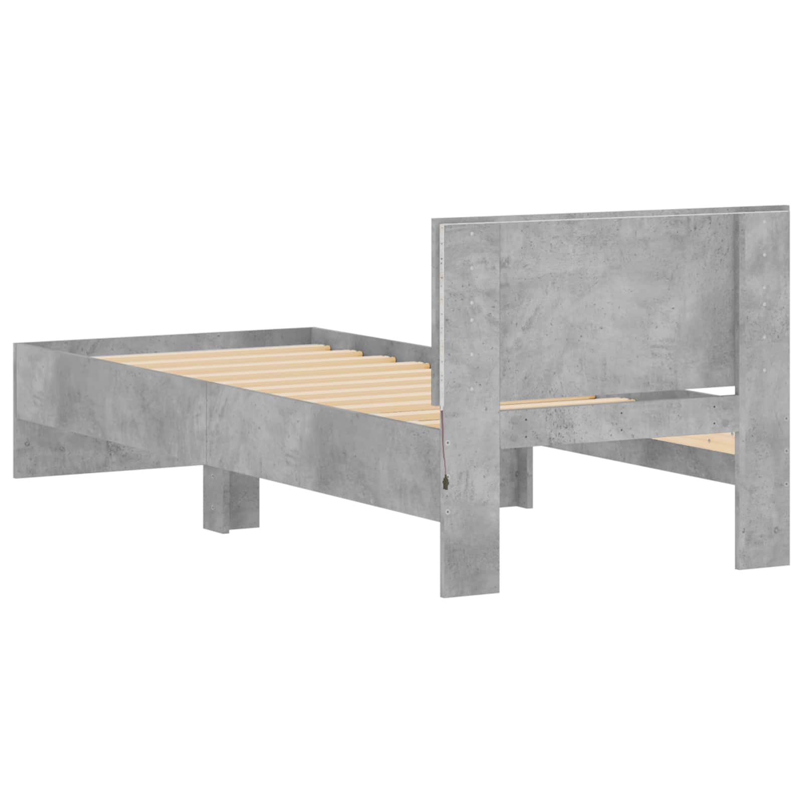 Krevetna konstrukcija s LED svjetlom Betonska siva 80 x 200 cm