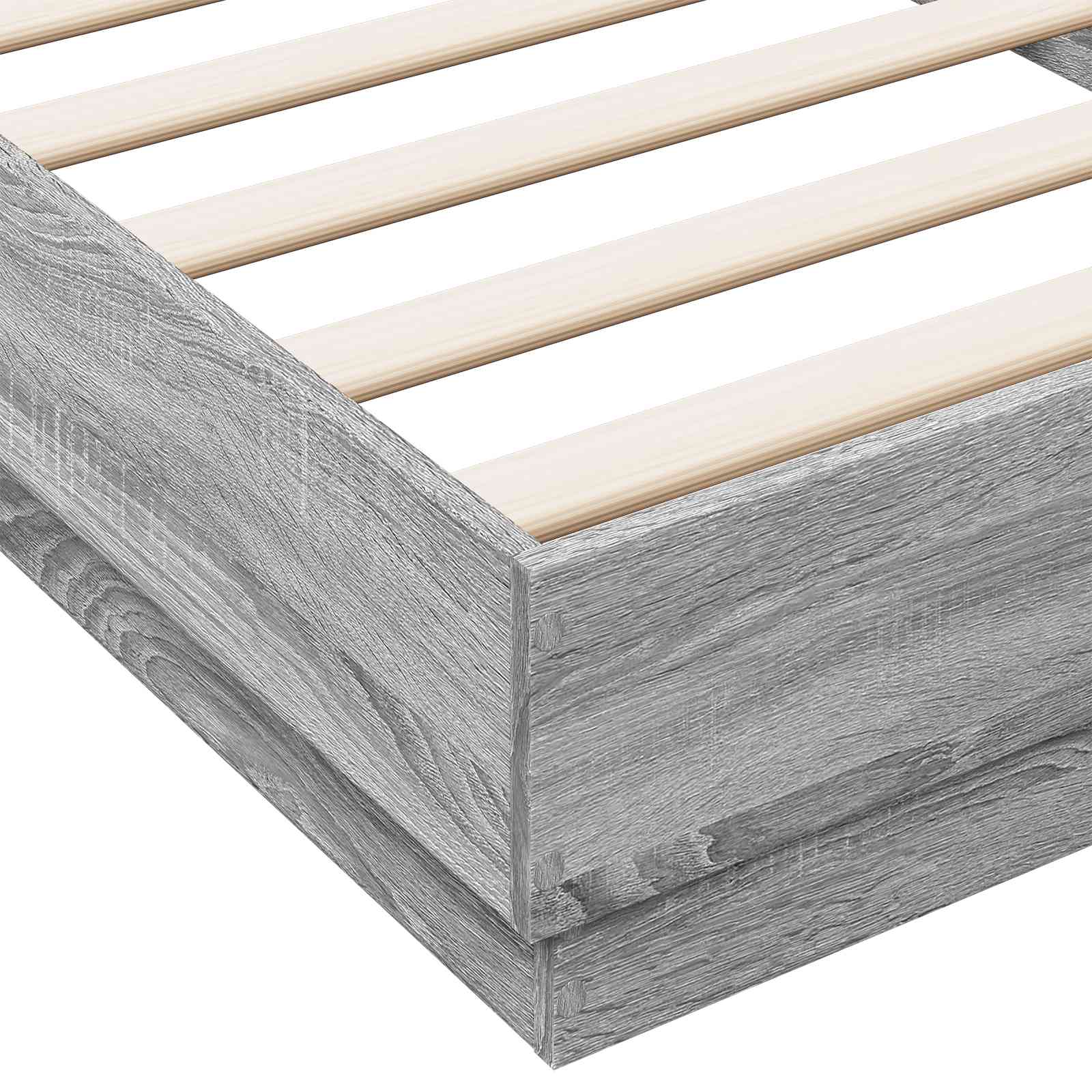 Krevetna konstrukcija s LED svjetlom Siva Sonoma 80 x 200 cm