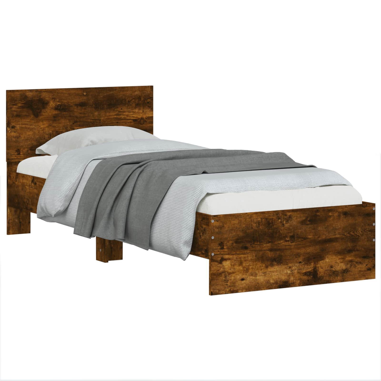 Okvir kreveta s uzglavljem Dimljeni hrast 80 x 200 cm