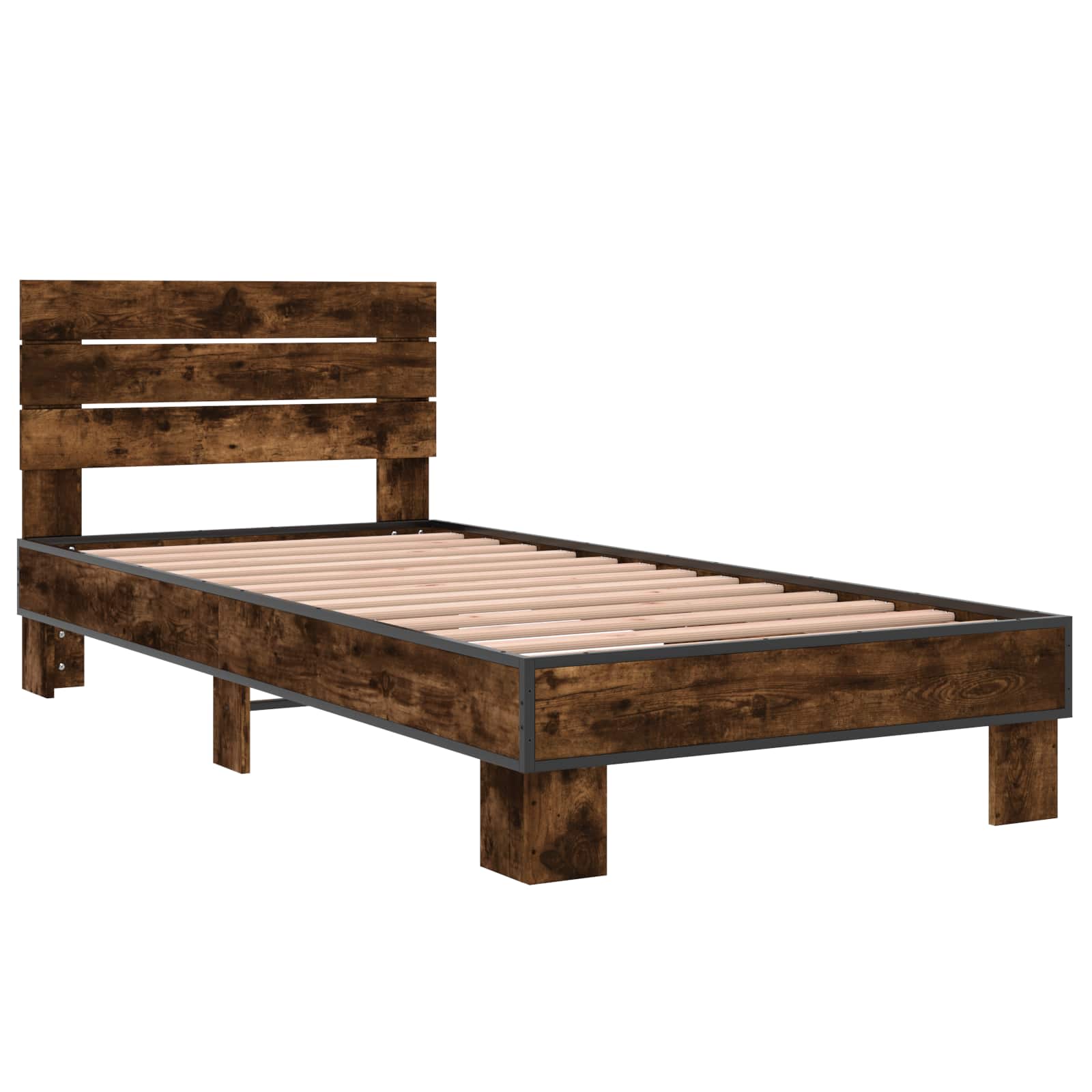 Okvir kreveta s uzglavljem Dimljeni hrast 80 x 200 cm