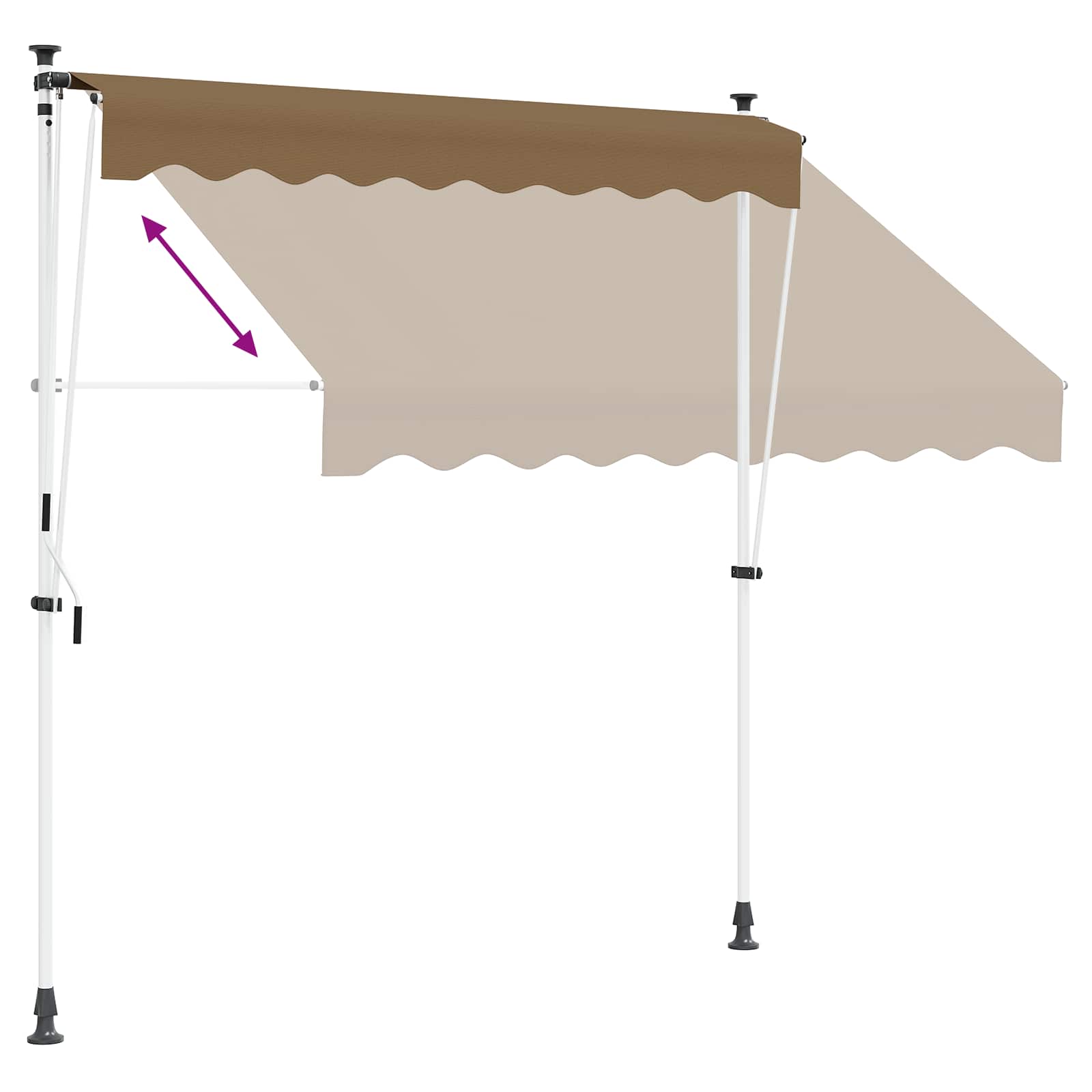 Ručno sklopiva tenda Bež 400 cm