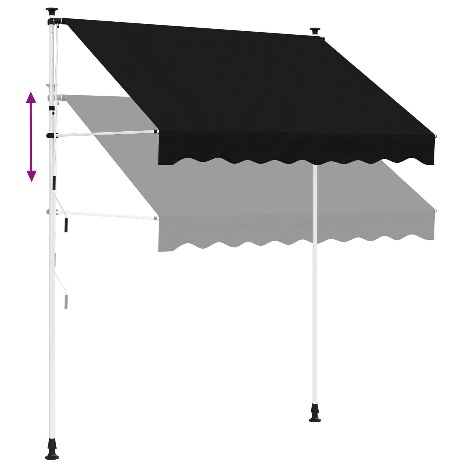 Ručno sklopiva tenda Crna 400 cm