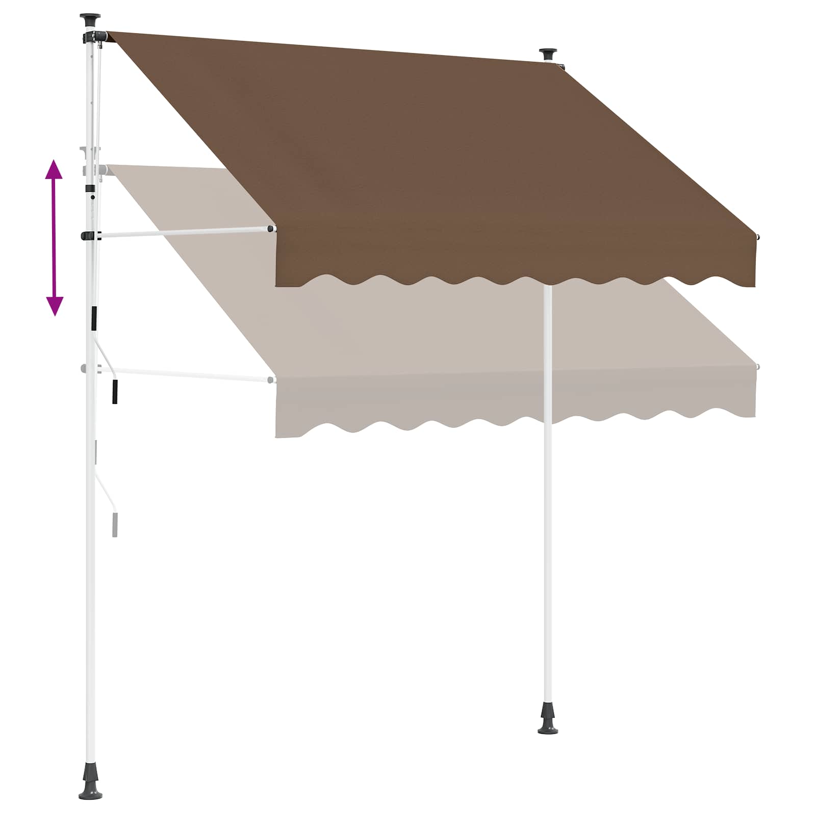 Ručno sklopiva tenda Sivosmeđa 150 cm
