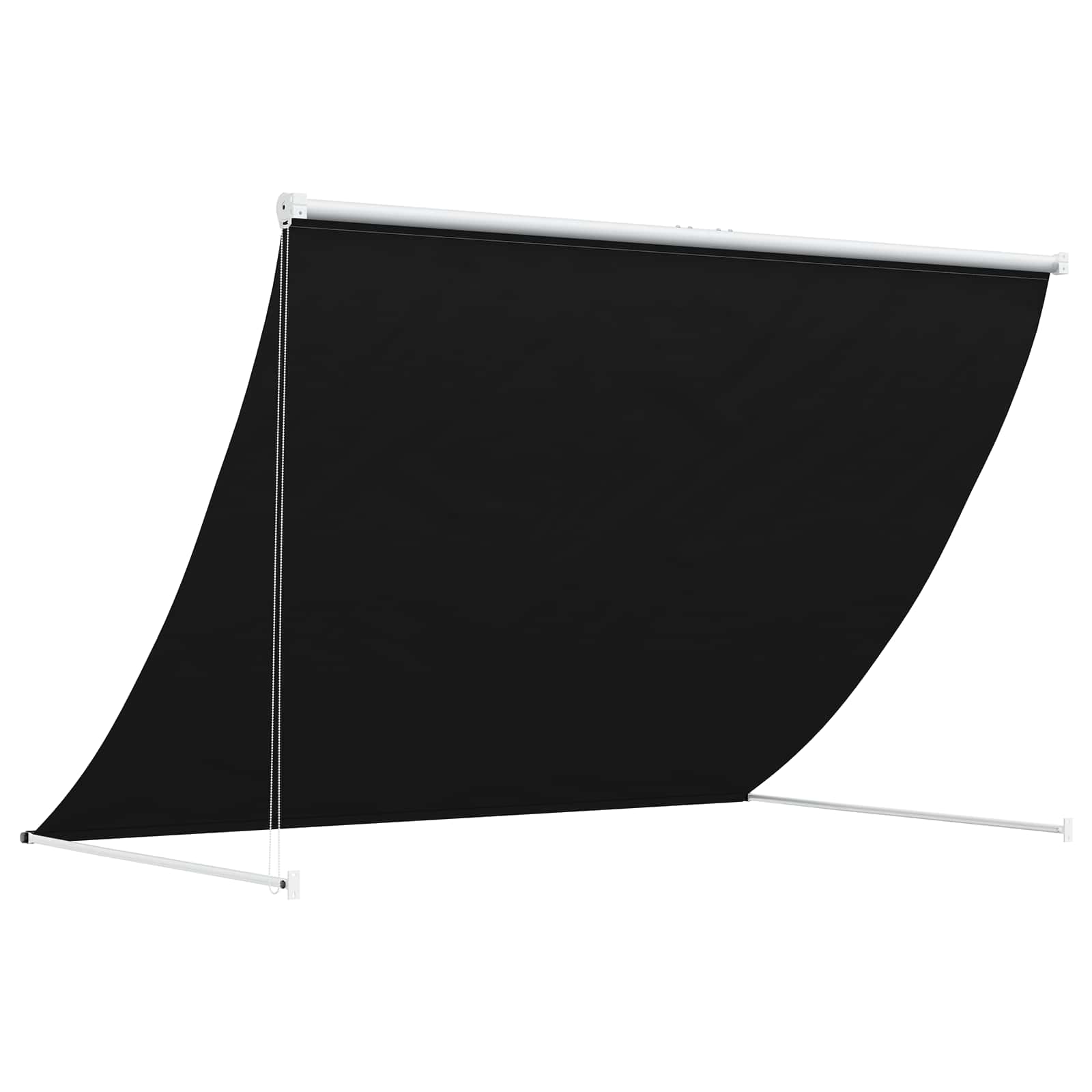 Nadstrešnica Crna 300 x 150 cm 180 g / m² poliester s PU premazom
