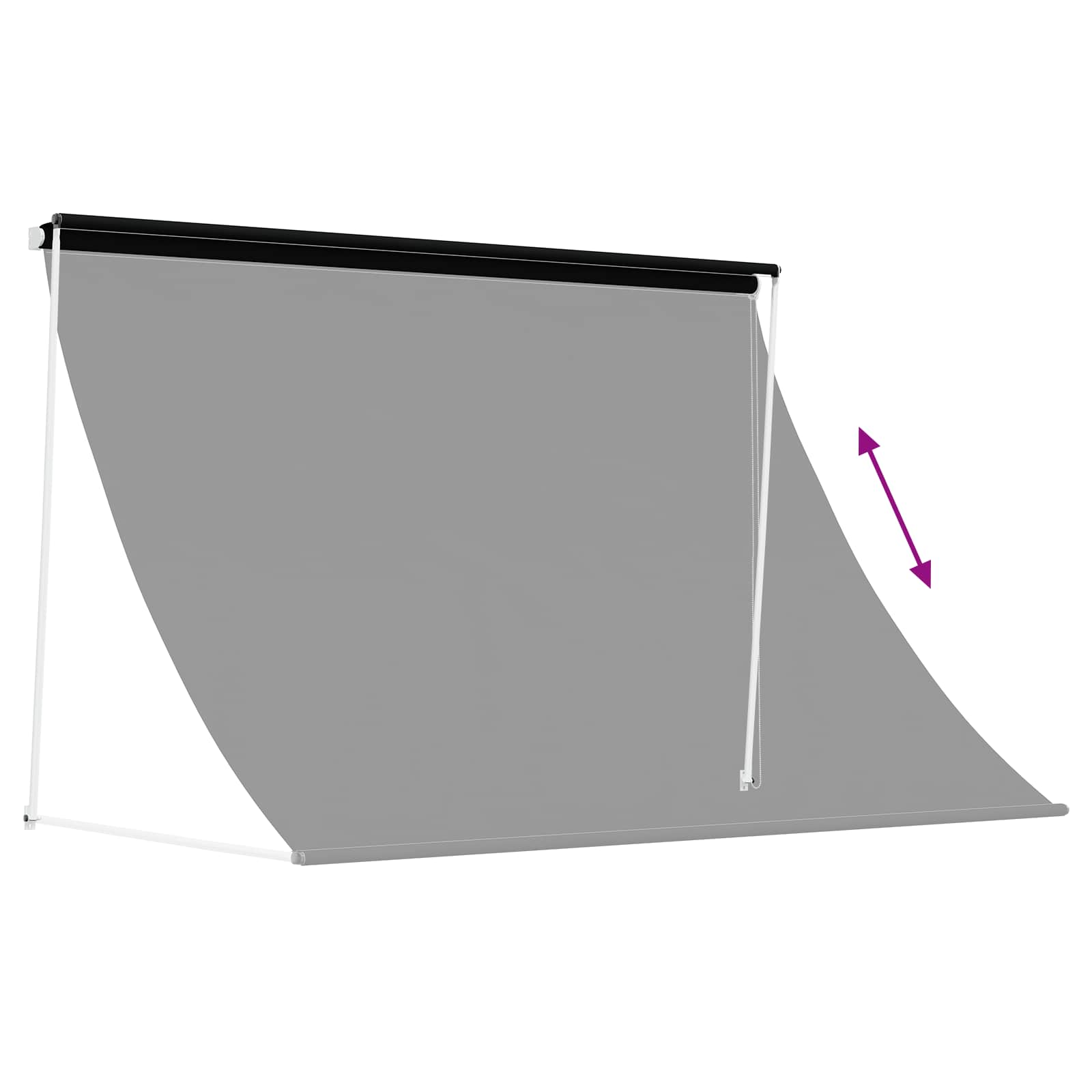 Nadstrešnica Crna 400 x 150 cm 180 g / m² poliester s PU premazom