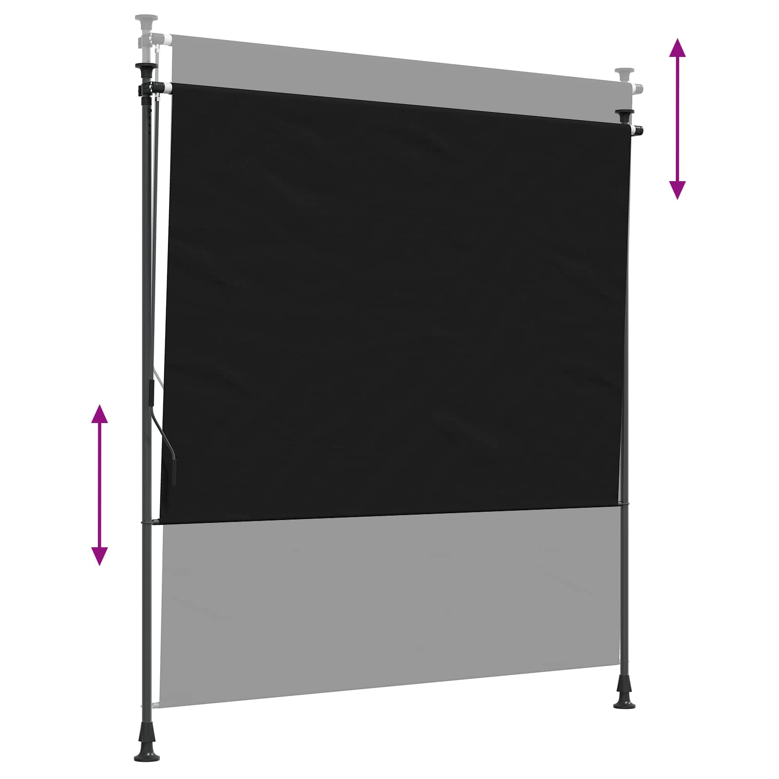 Vanjska Roleta Crna 150 x 270 cm