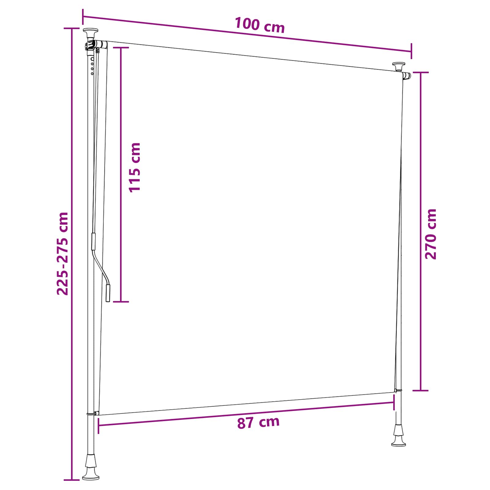 Vanjska Roleta Pijesak 100 x 270 cm