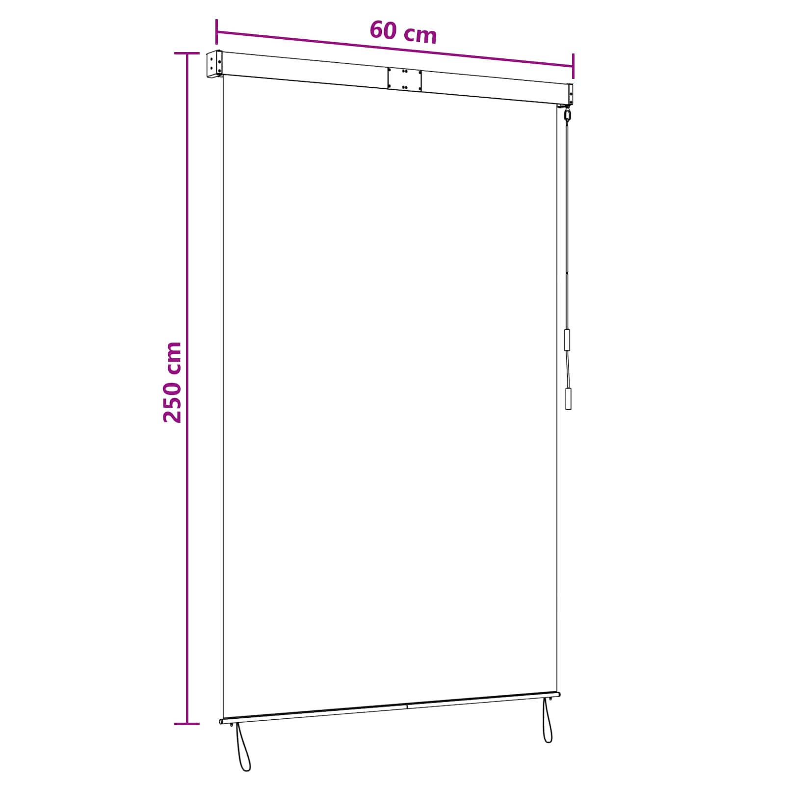 Rolo zavjesa Smeđa 60 x 250 cm Tkanina i aluminij