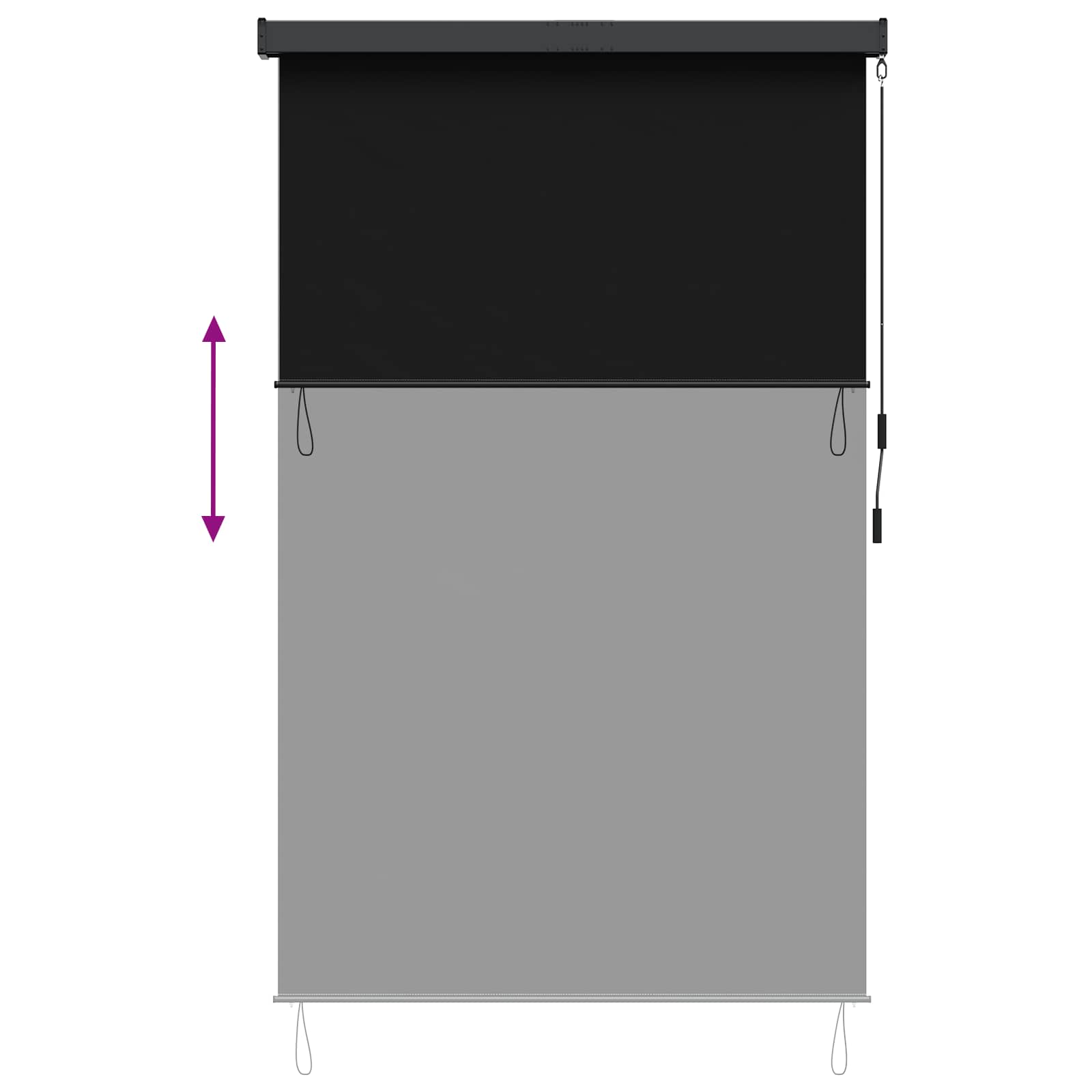 Rolo zavjesa Crna 180 x 250 cm Tkanina i aluminij