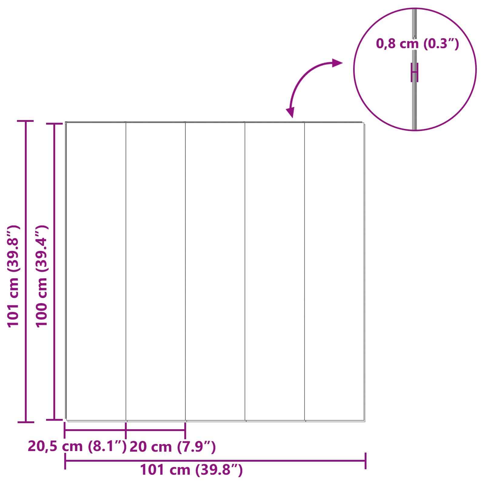 Laminatna podnica 5 pcs Bjeljeni smeđi 101 x 20 x 0,8 cm