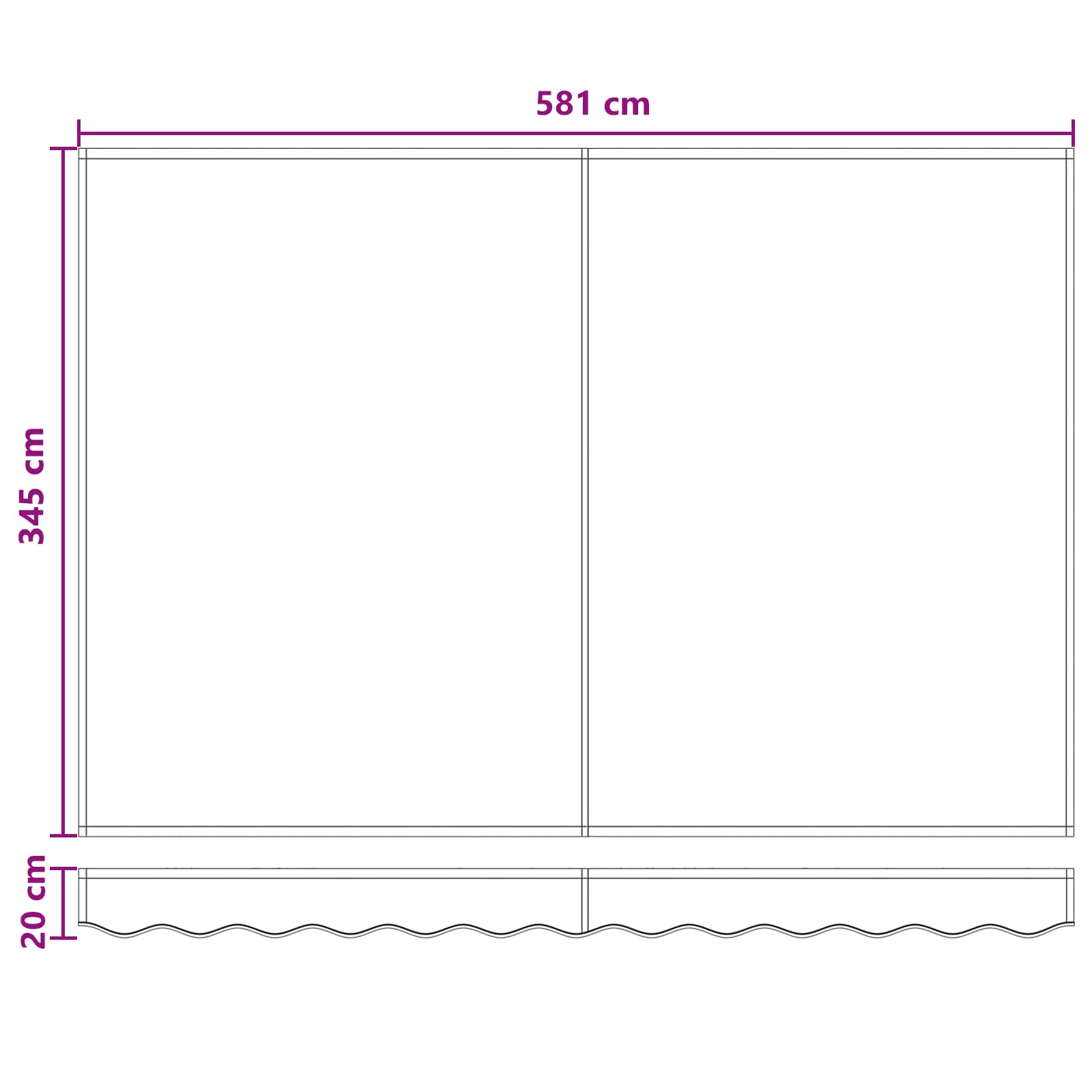 Zamjensko platno za tendu Sivosmeđa 6 × 3,5 m Poliester