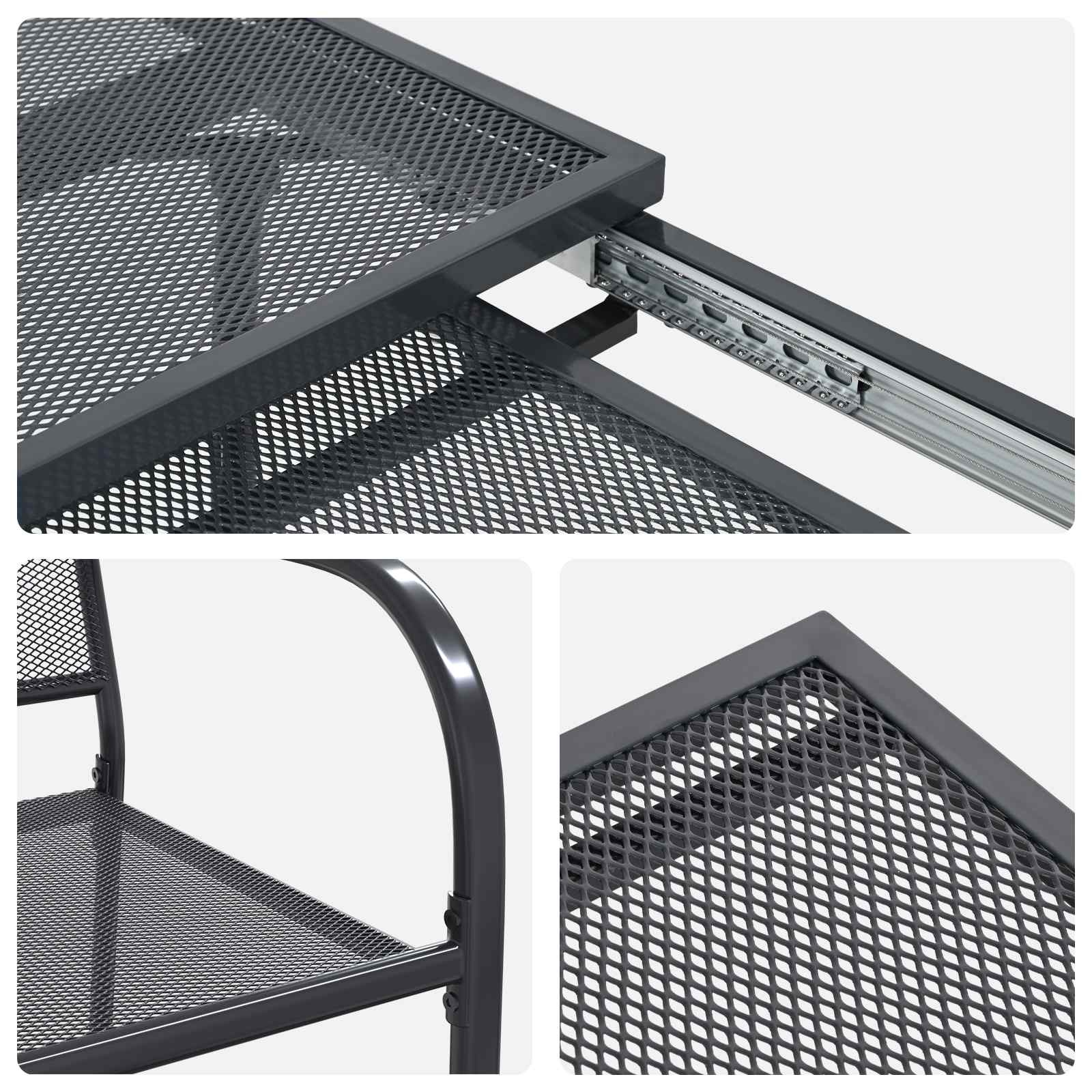 Vrtni set za objed 9 pcs Antracit 212 x 90 x 76 cm