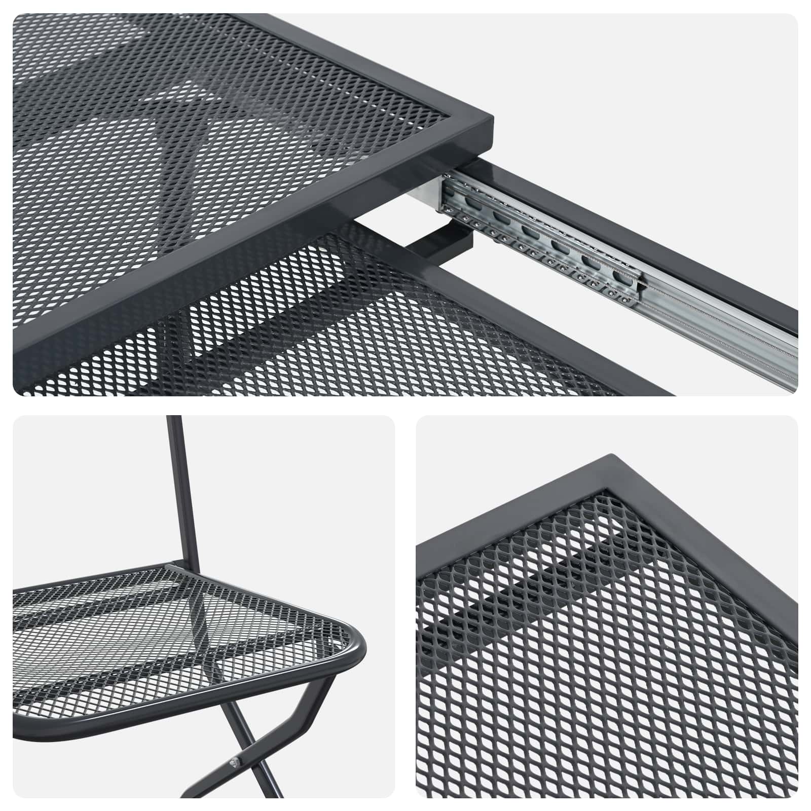 Vrtni set za objed 9 pcs Antracit 212 x 90 x 76 cm