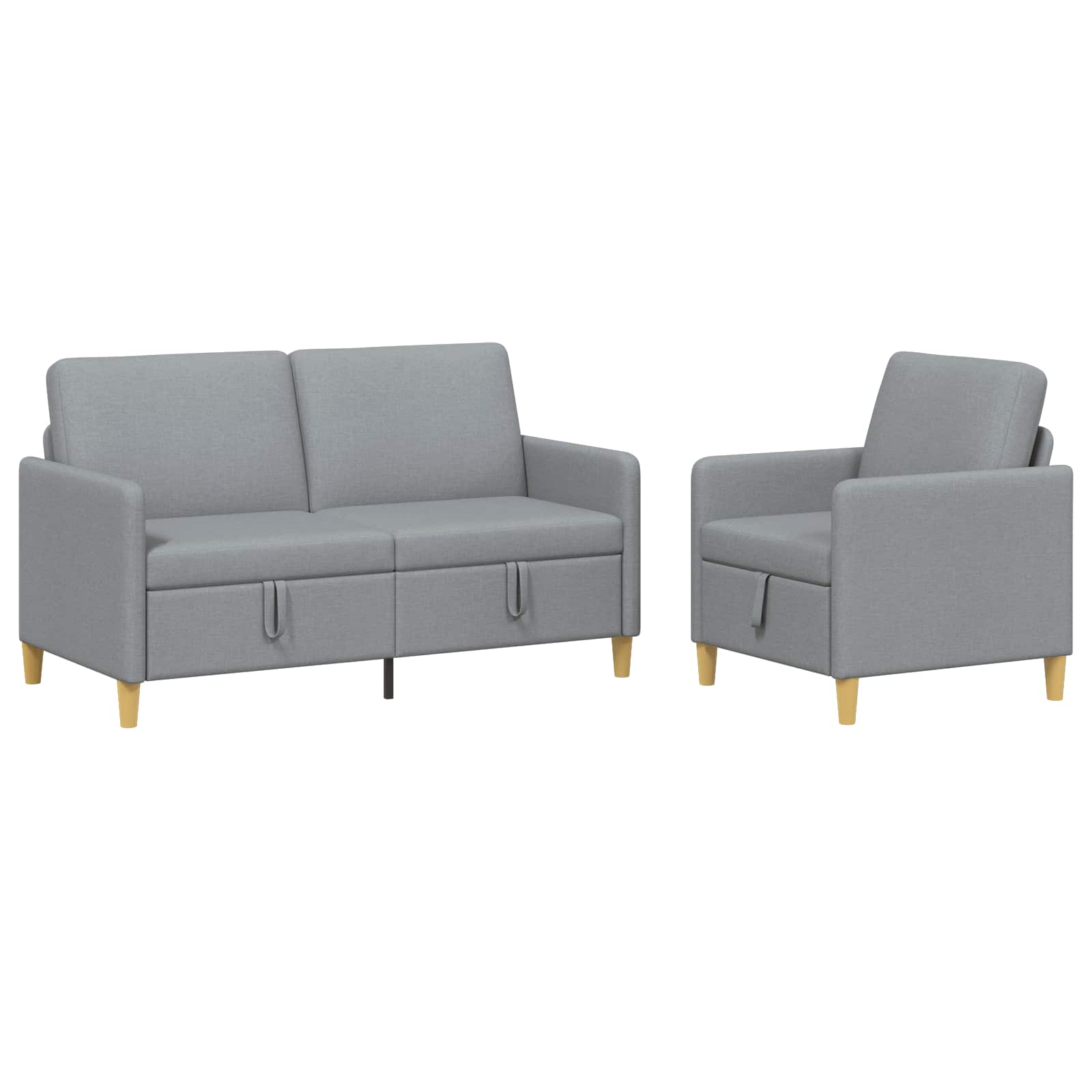 Set sofe s pohranom 2 pcs Svjetlosiva Poliester