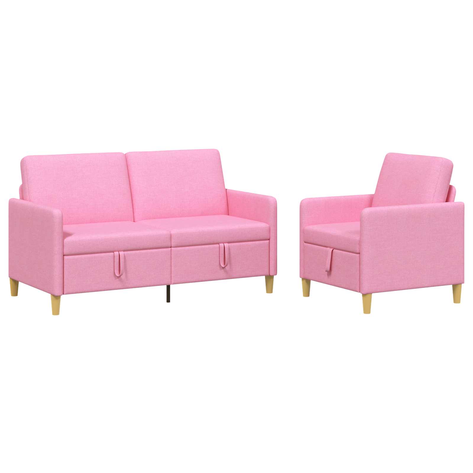 Set sofe s pohranom 2 pcs Ružičasta Poliester
