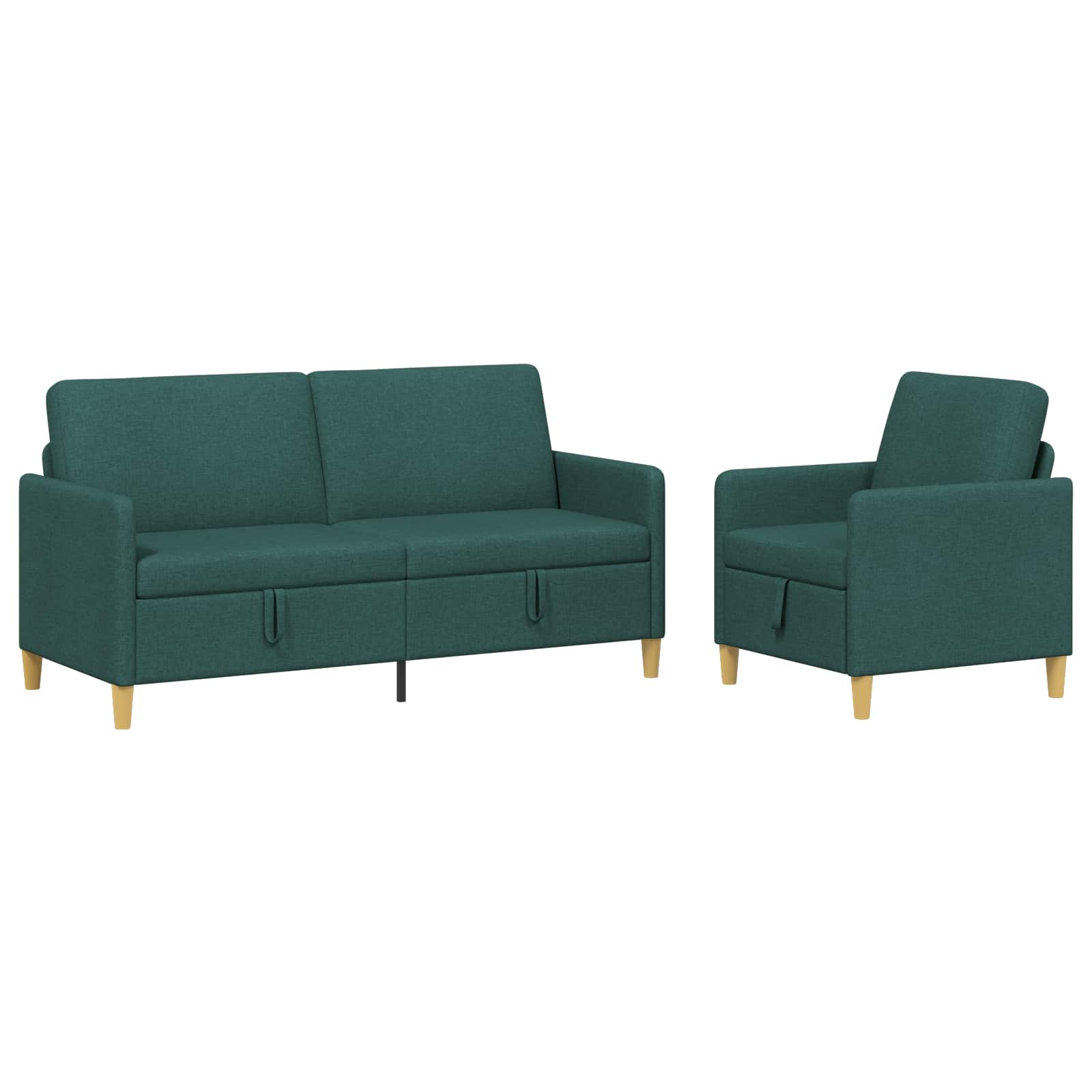 Set sofe s pohranom 2 pcs Tamnozelena Poliester