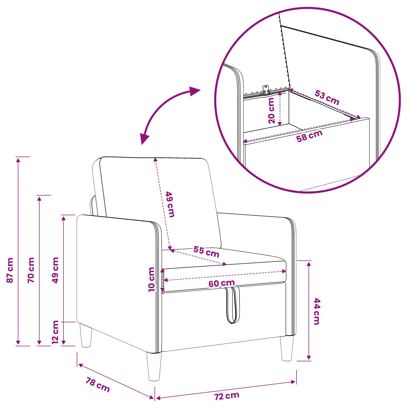 Set sofe s pohranom 2 pcs Svjetlosiva Poliester