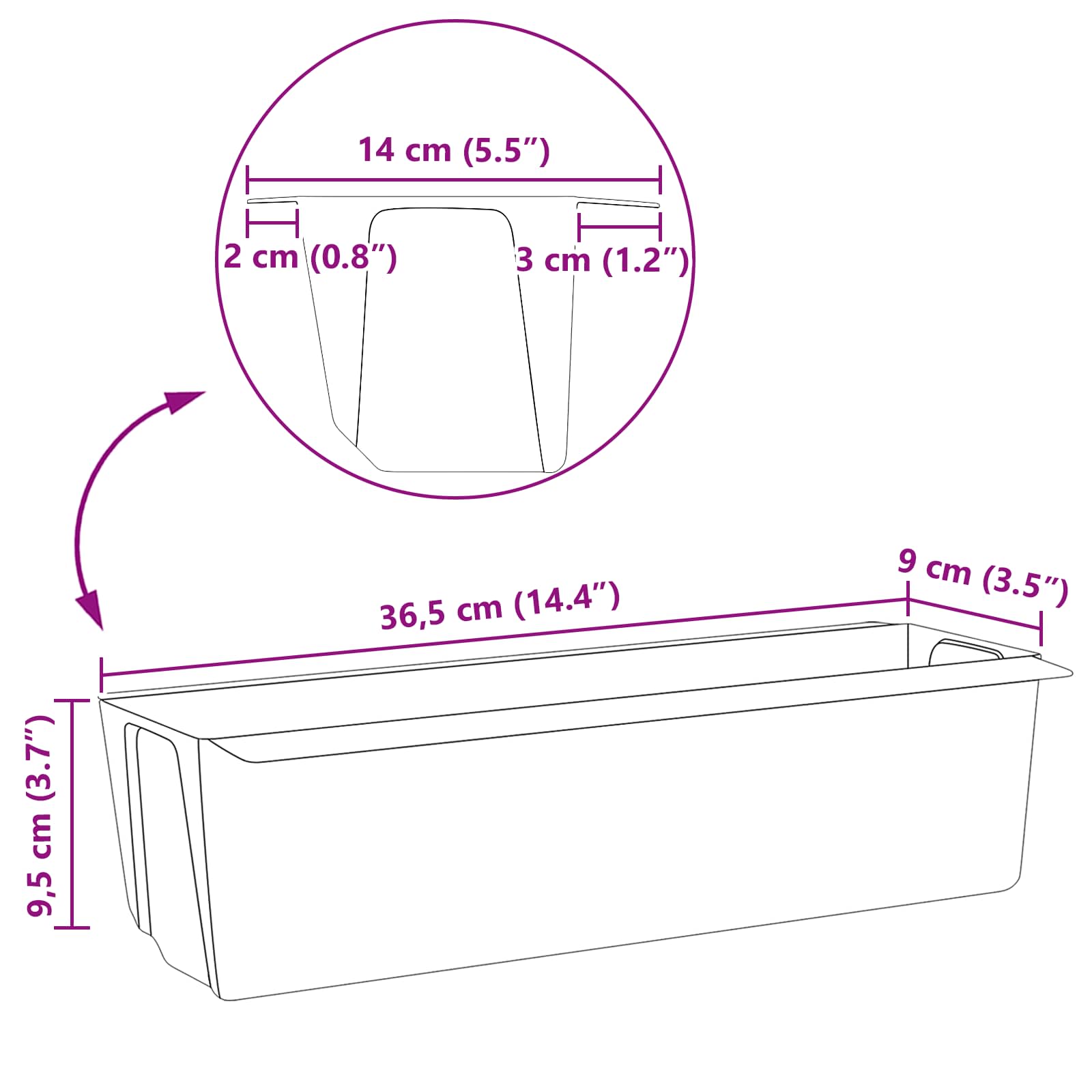 Kutije za cvijeće za Euro palete 24 pcs Siva 36 x 13,5 x 9,5 cm