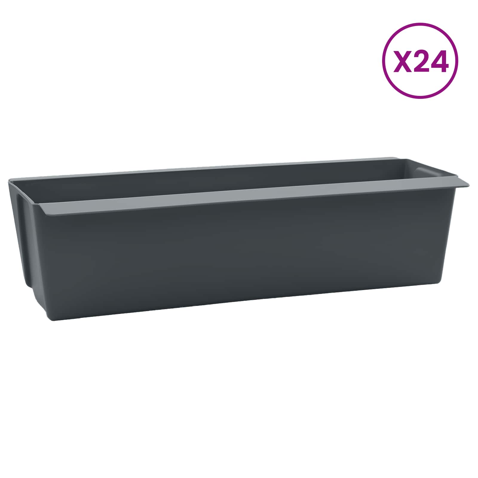 Kutije za cvijeće za Euro palete 24 pcs Siva 36 x 13,5 x 9,5 cm
