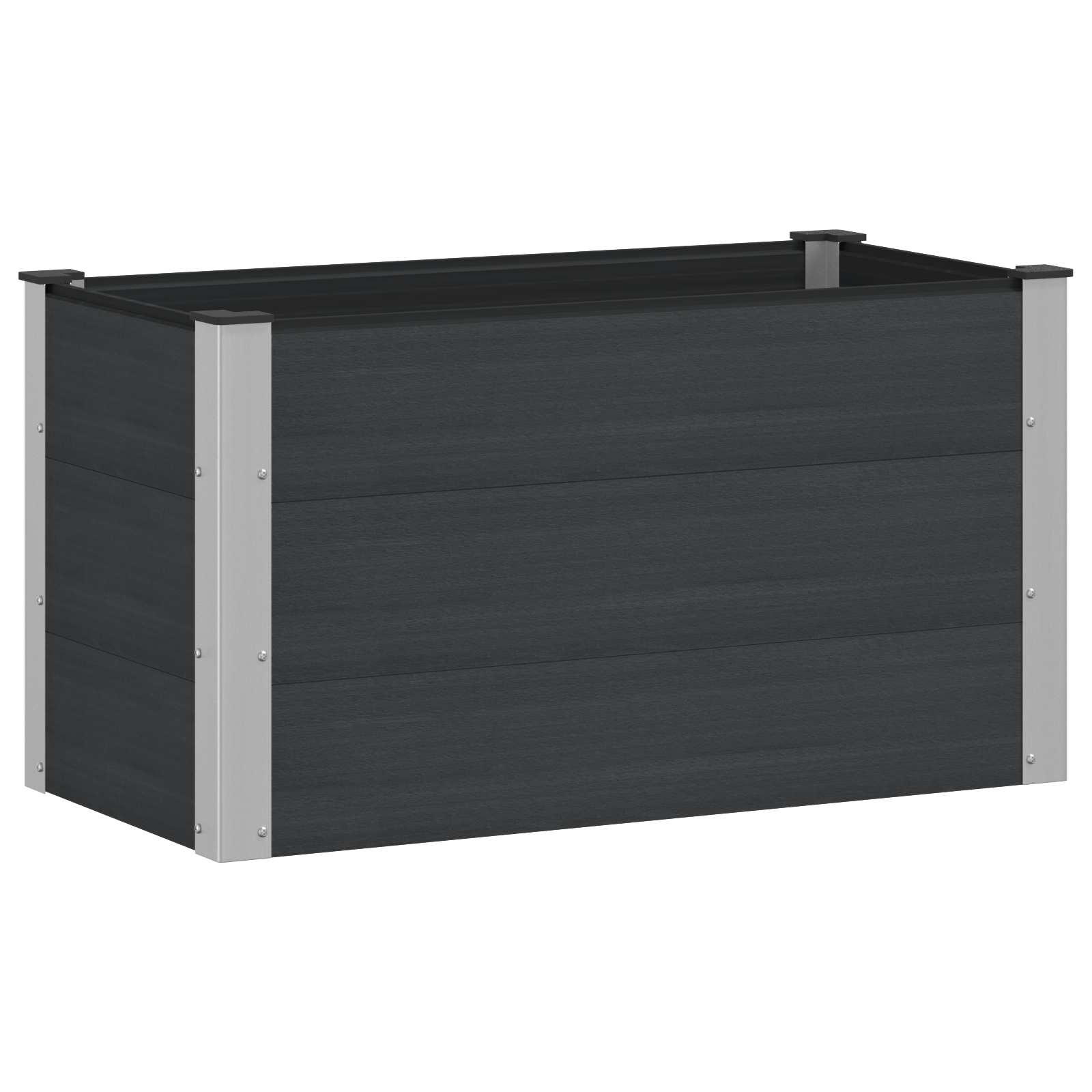 Povišena vrtna gredica Crna 100 x 50 x 54 cm WPC i aluminij