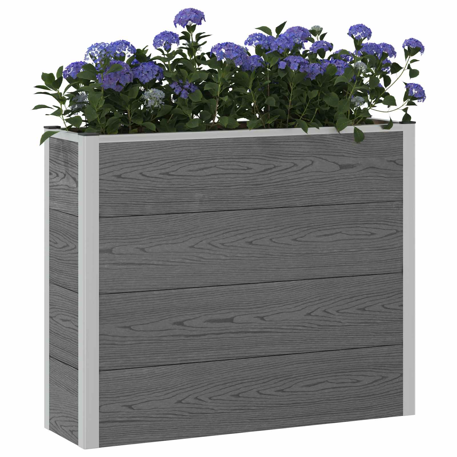 Povišena vrtna gredica Siva 100 x 30 x 82 cm WPC i aluminij