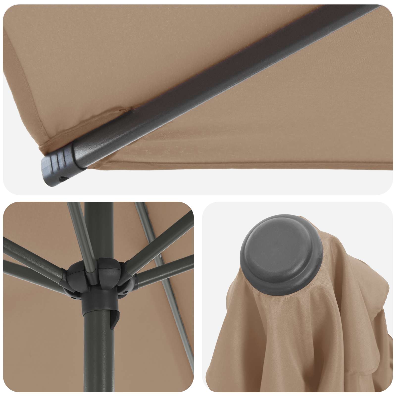 Vrtni Parasol s Podnožjem 270 x 270 cm Poliester Pravokutni
