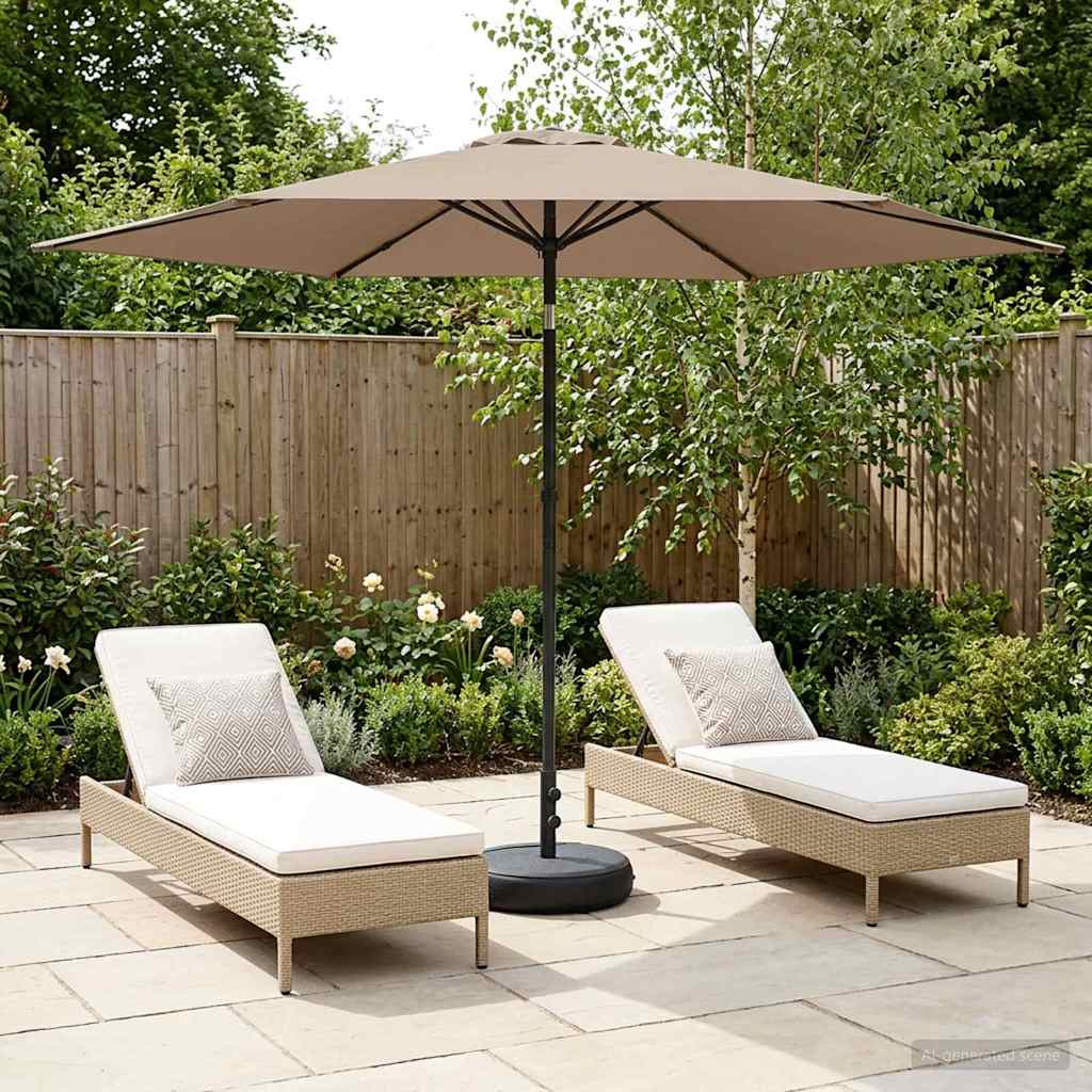 Vrtni Parasol s Podnožjem 300 x 300 cm Poliester Pravokutni