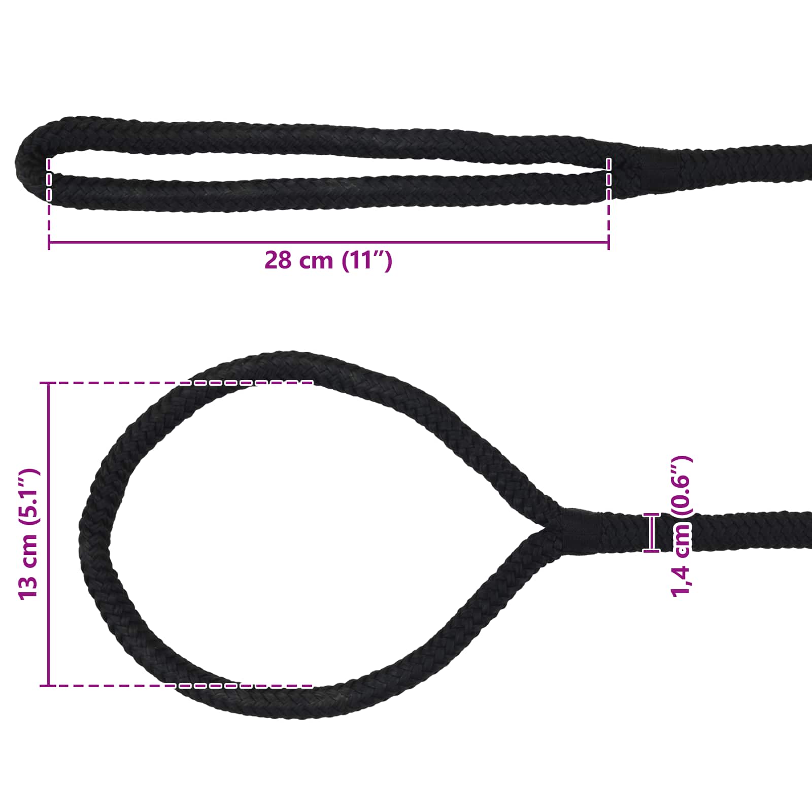 Konopac za čamce 6 m 1.4 Crna Poliester