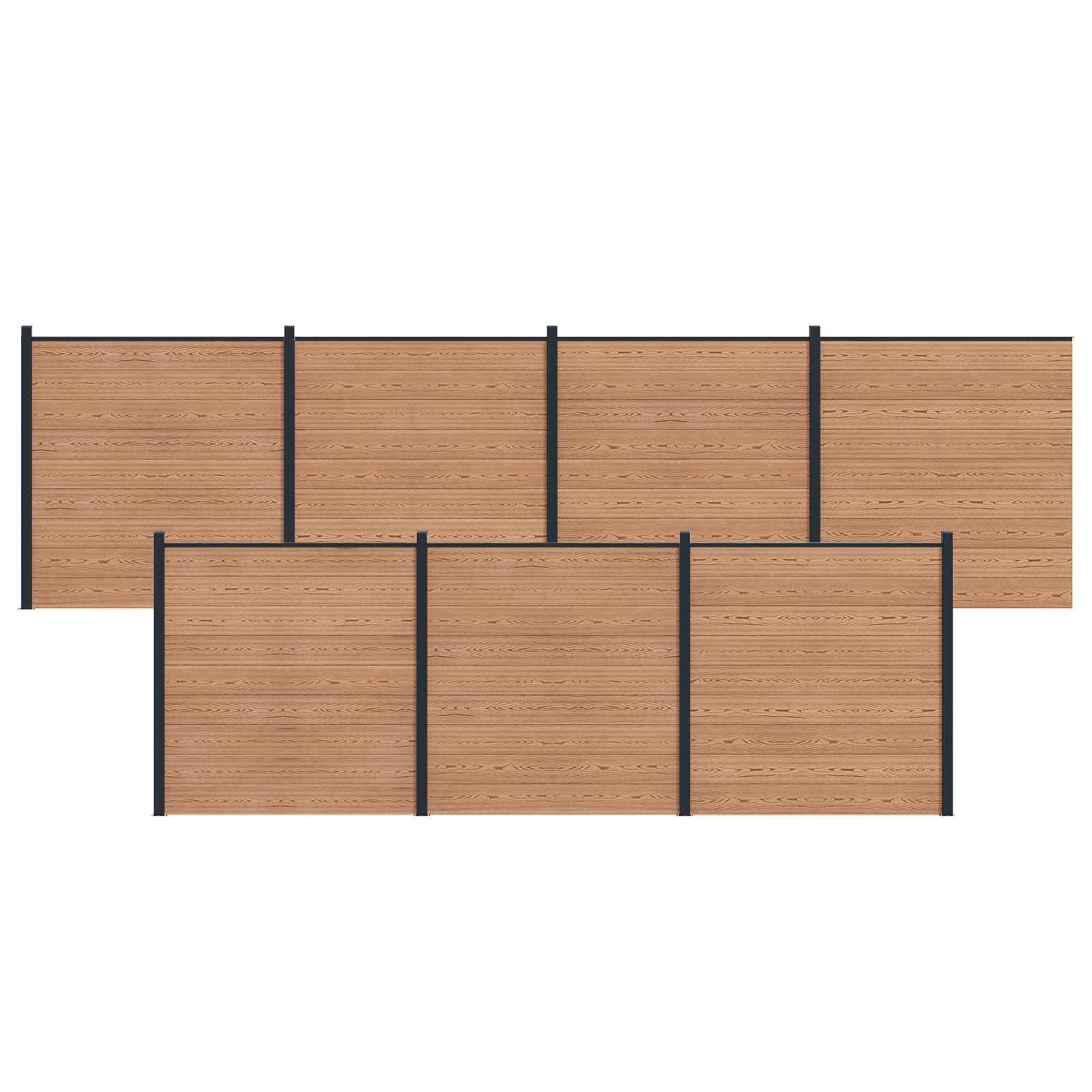 Panel ograde 7 pcs WPC i aluminij Smeđa