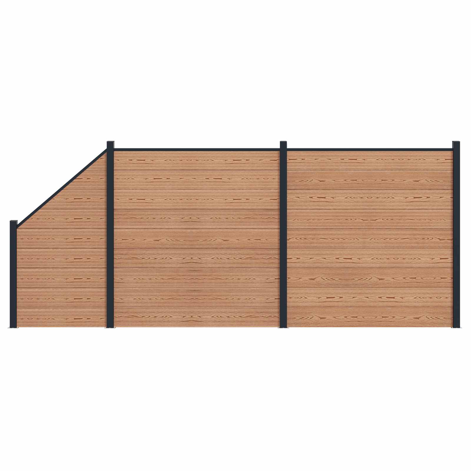 Panel ograde 3 pcs WPC i aluminij Smeđa